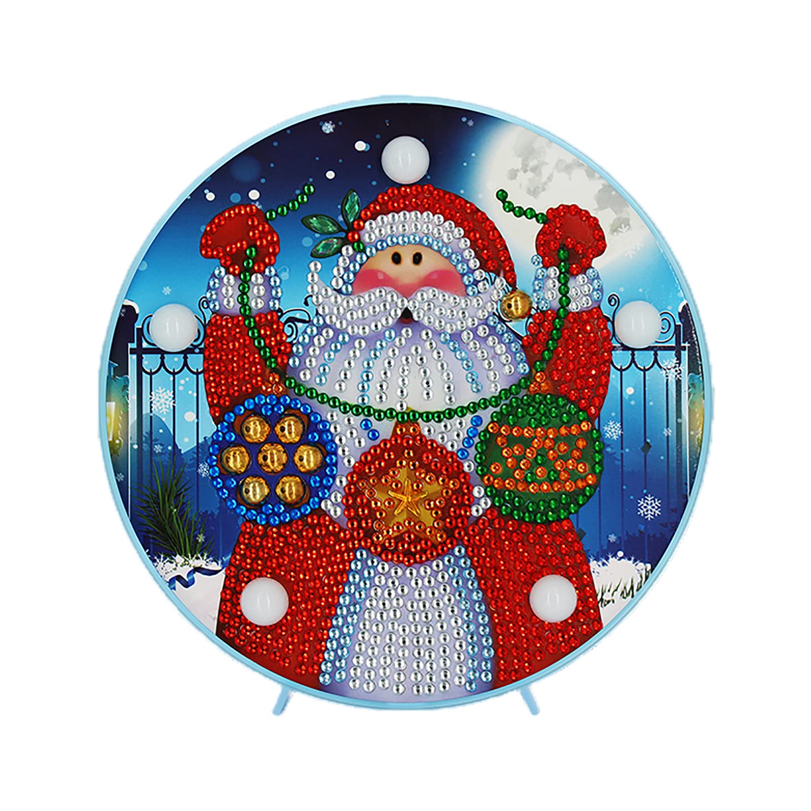 5D Diamond Painting Santa Claus LED Night Light - DIY Christmas Crystal Art Lamp with Battery, Perfect for Bedside, Nightstand, Desk & Home Decor - Ideal for Bedrooms, Gifts & Holiday Ambiance