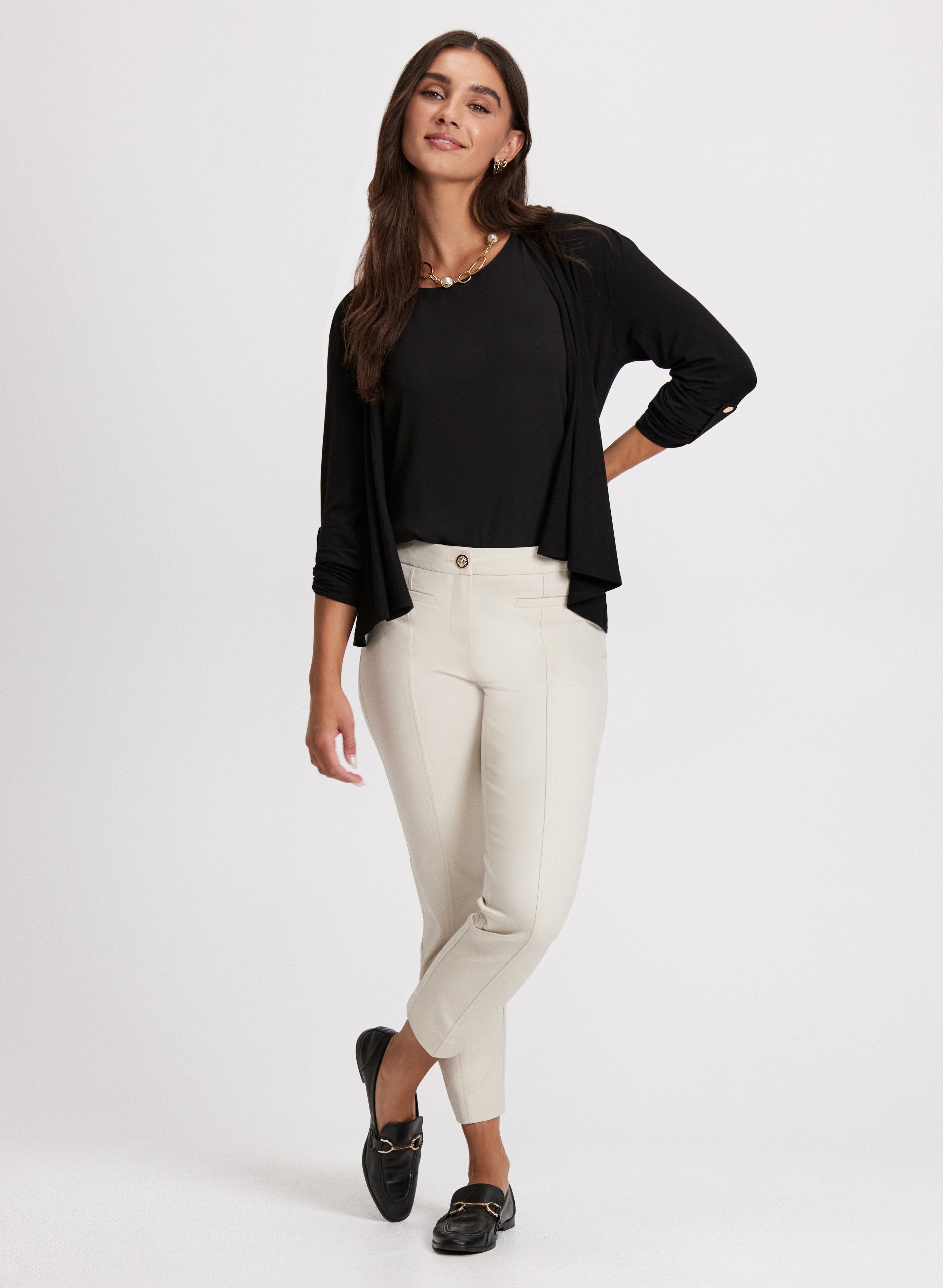 Essential Sleeveless Blouse & Ankle Length Pants Set - Women's Summer Casual Outfit for Work, Travel & Date Night
