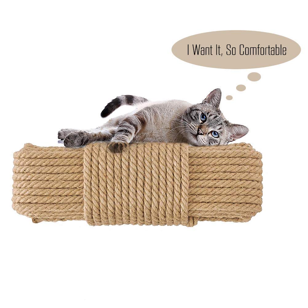 Aoneky Durable Sisal Rope Cat Scratching Post Replacement - Natural Hemp Rope for Cat Trees, Towers & Furniture - Perfect for Indoor Cat Climbing, Scratching & Play