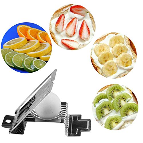 Premium Stainless Steel Egg & Fruit Slicer - Multi-Functional Kitchen Tool for Perfectly Slicing Hard-Boiled Eggs, Tomatoes, Mushrooms & More | Ideal for Meal Prep, Salads, Garnishing & Cooking Accessories