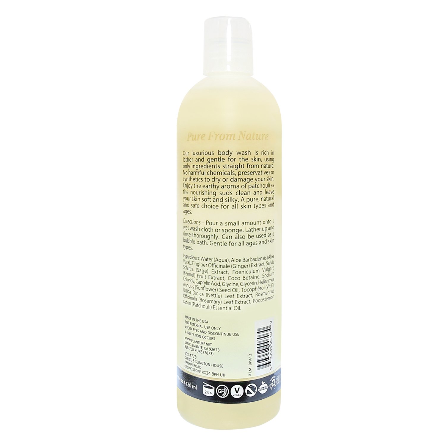 Plantlife Patchouli Body Wash & Bar Soap Set - Natural Moisturizing for Soft Silky Skin - Vegan & Cruelty-Free Made in USA - Perfect for Spa Day & Aromatherapy Relaxation