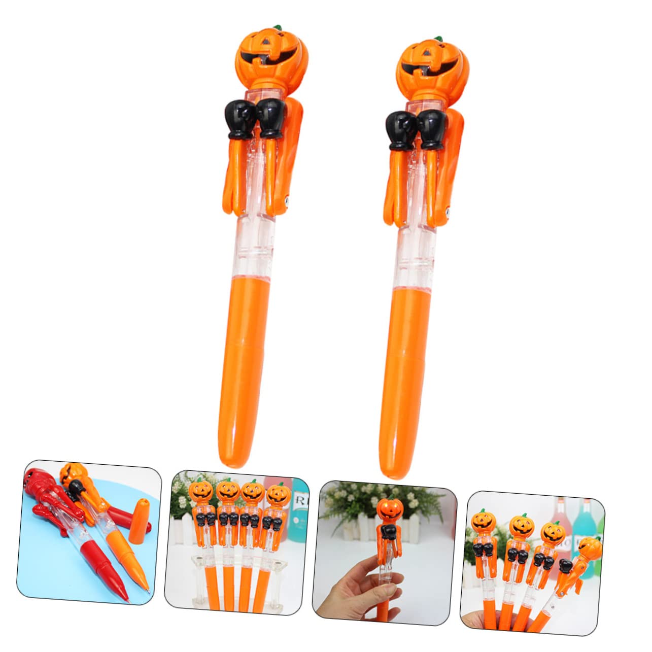 DIYEAH 4-Pack Cute Gel Ballpoint Pens - Smooth Writing Adorable Fun Pens for School, Office & Journaling - Perfect Student Gift & Pumpkin Prize Pens