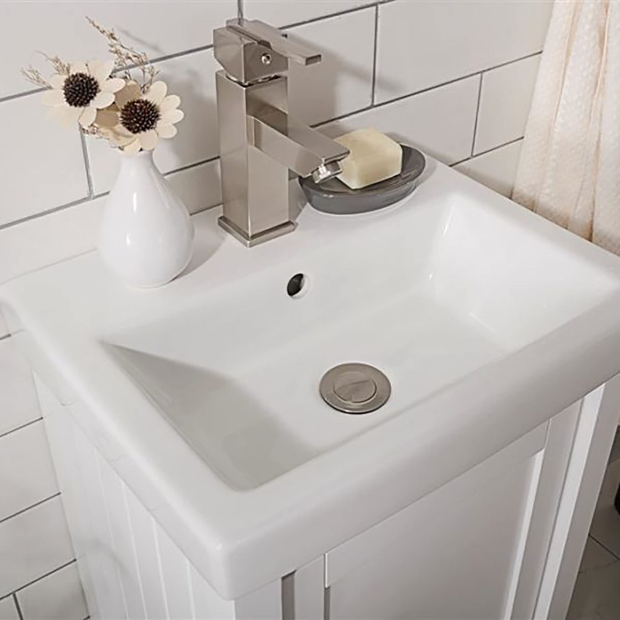 Legion Furniture 18-inch White Bathroom Vanity with Sink - Perfect for Small Bathrooms, Powder Rooms & Apartment Renovations
