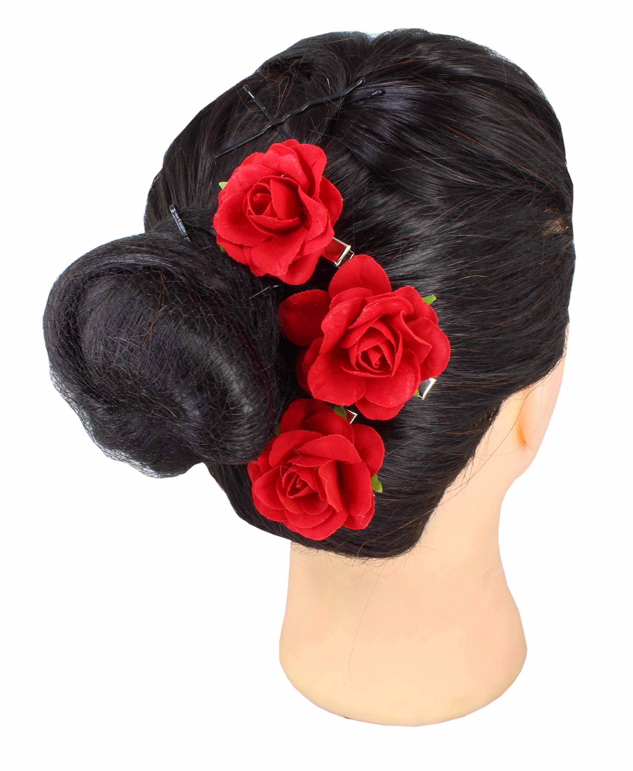 3pcs Rose Hair Clips for Women - Small Floral Hair Accessories for Girls, Bridal, Wedding, Party & Everyday Use