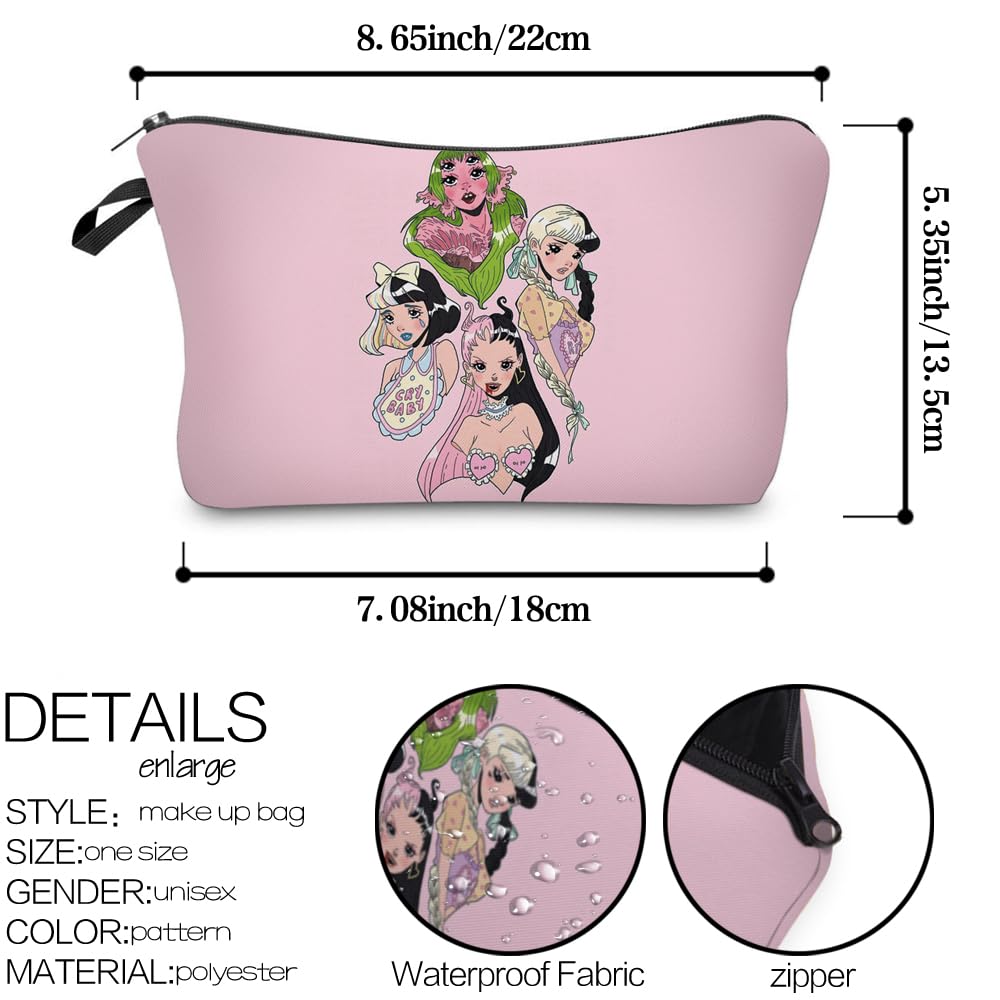 Melanie Makeup Bag - Waterproof Cosmetic Pouch for Travel, Storage & Organization | Fashion Album Inspired Music Merch | Perfect Gift for Women & Girls | Use for Daily Makeup, Travel Essentials & Concert Accessories