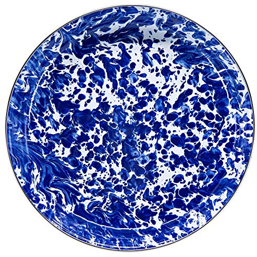 Premium Cobalt Blue Swirl Pasta Plates - Set of 4, 10-Inch Ceramic Dinner Plates for Italian Cuisine & Elegant Dining - Perfect for Restaurants, Dinner Parties & Home Decor