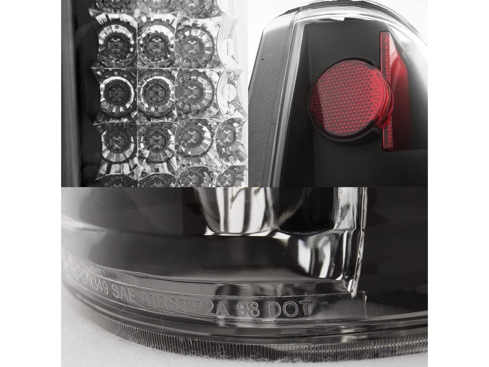 1988-2000 Chevy GMC C/K Truck Suburban SUV Yukon LED Tail Lights - Clear Red Replacement w/Bulb Set (Pair) - Left & Right Side - Enhanced Night Visibility & Safety for Off-Road & Daily Driving
