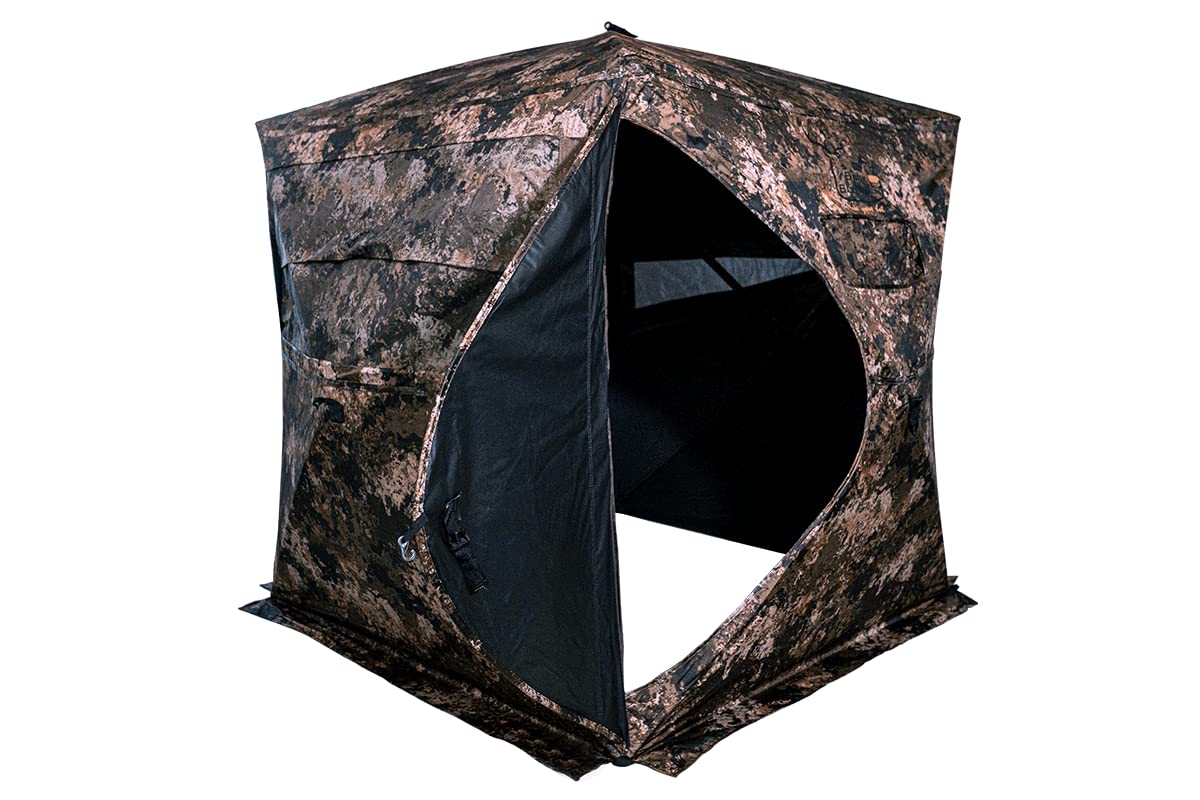 Rack House 300+ One Way Mesh Hunting Blind - Camouflage Hunting Gear for Deer & Turkey - Perfect for Ground Hunting & Wildlife Observation