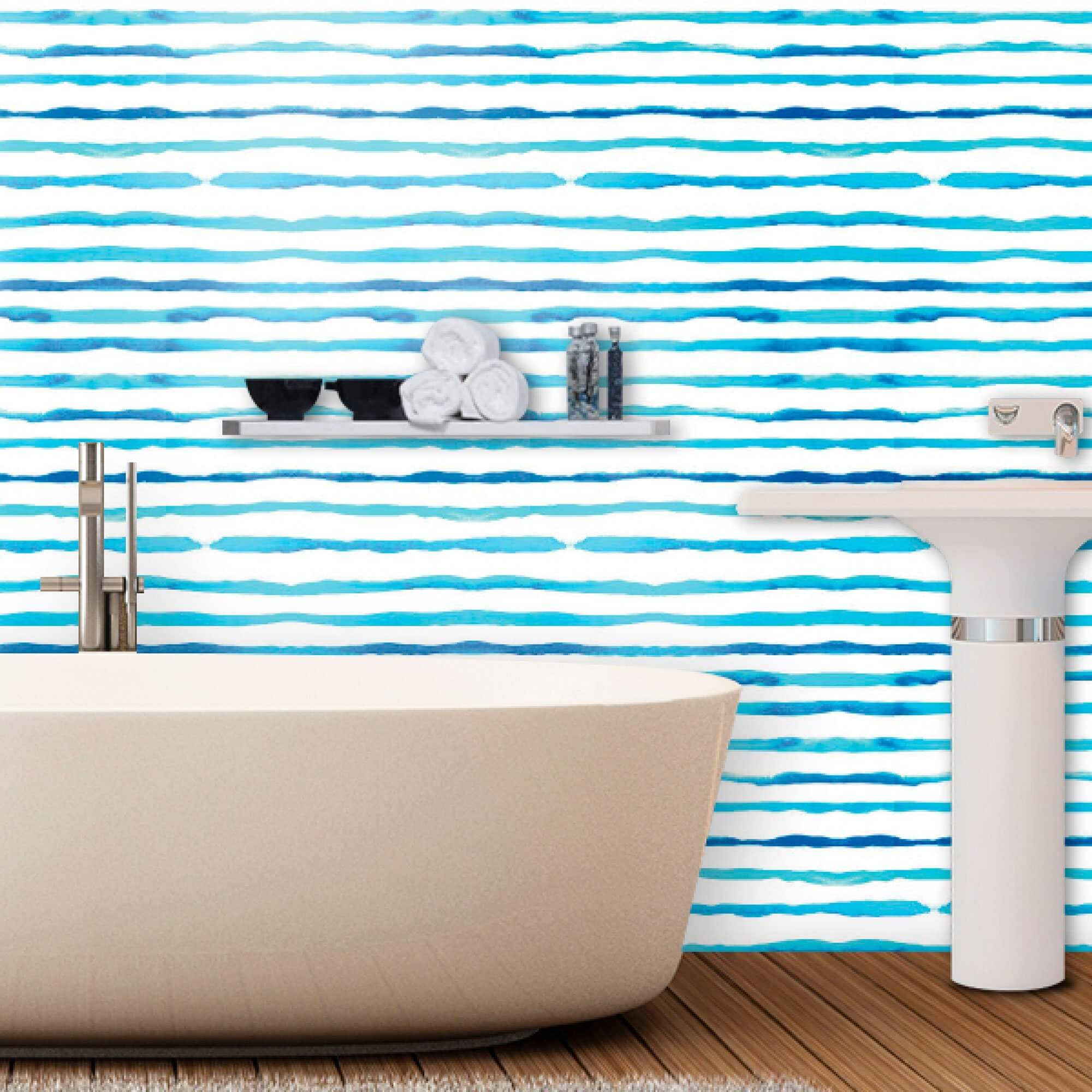 White Watercolor Peel and Stick Removable Wallpaper - Self-Adhesive Decorative Wall Covering for Home, Office & Nursery - Easy DIY Installation & Damage-Free Removal