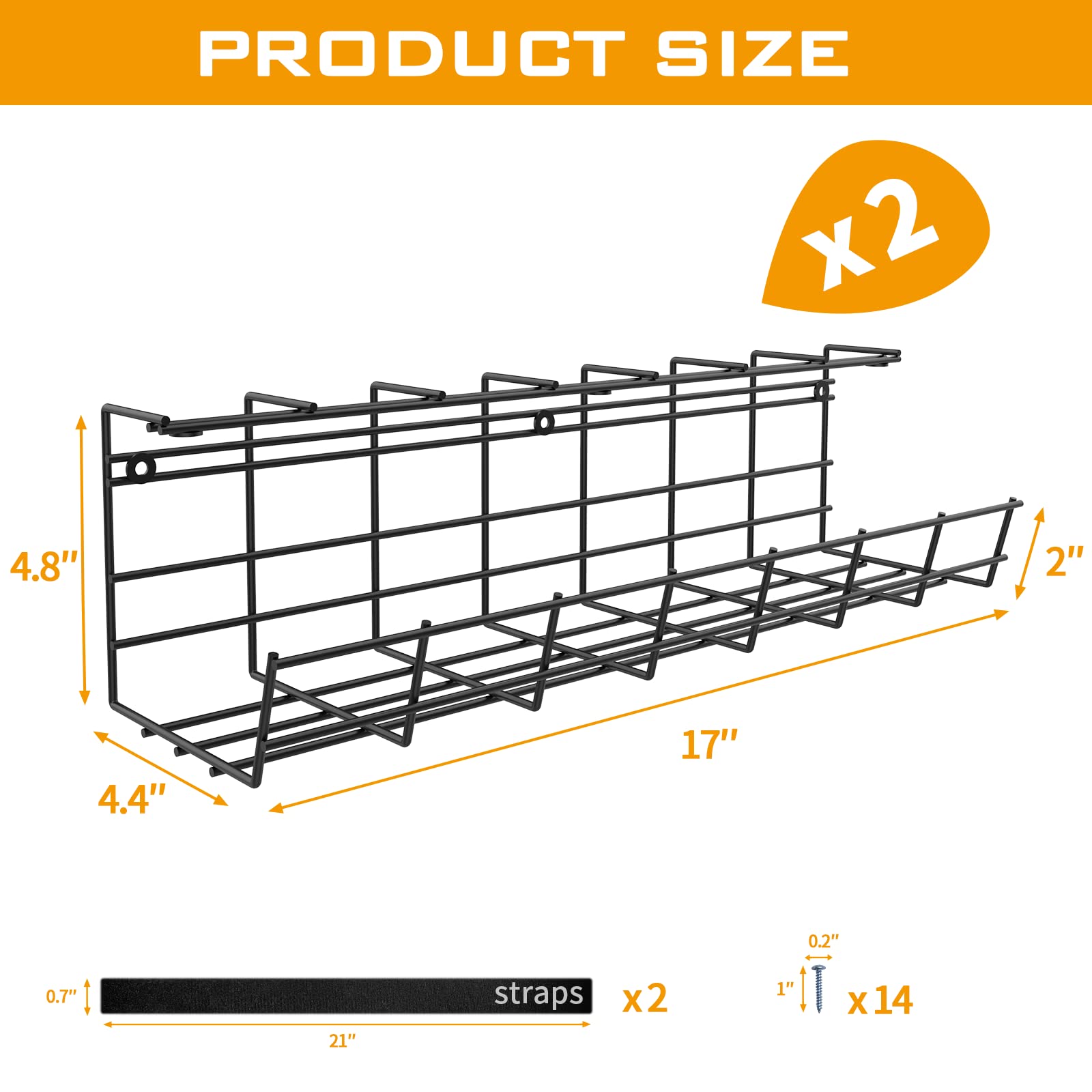 Under Desk Cable Management Tray - 17