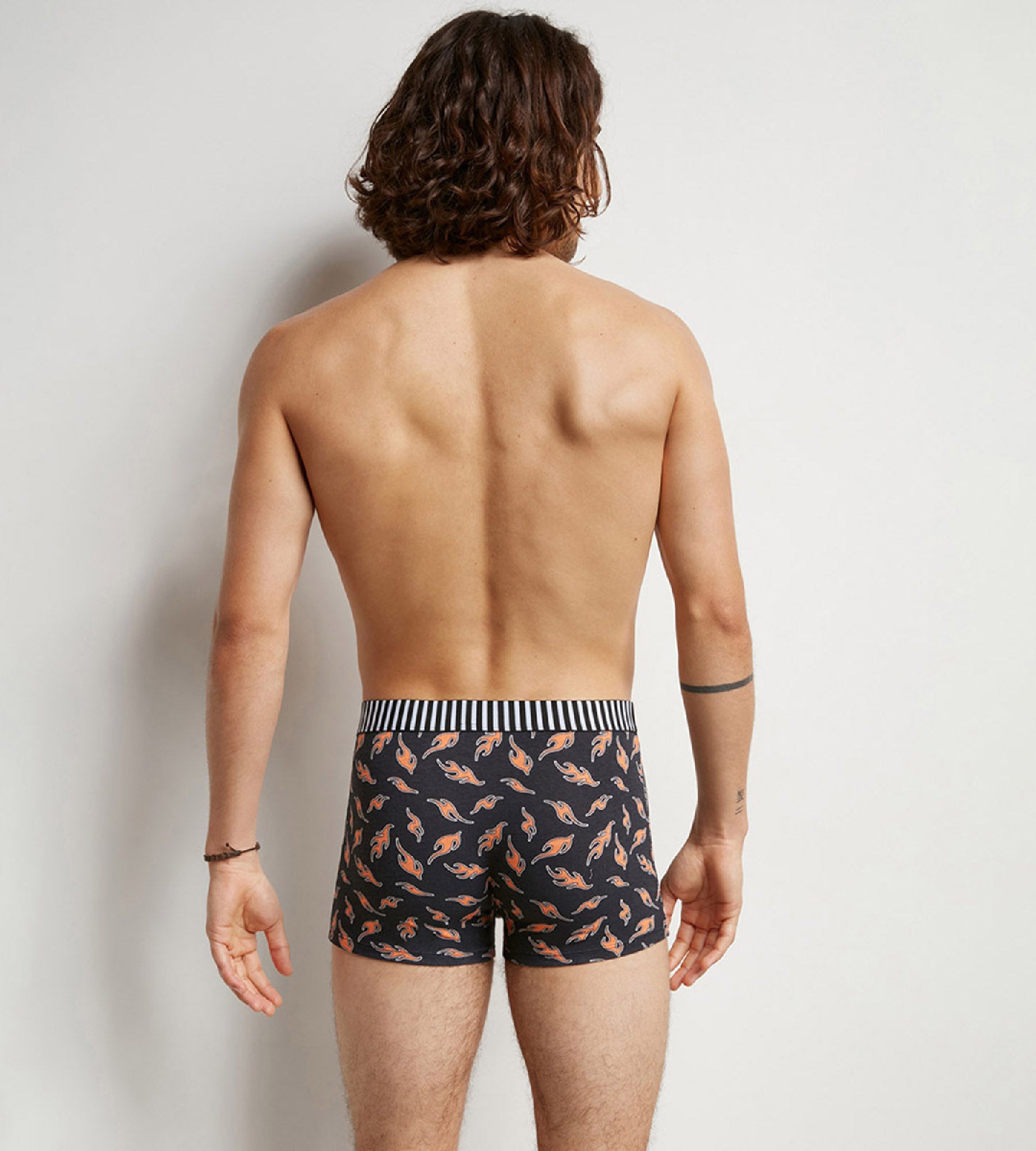3 Pack Men's Cotton Stretch Boxer Briefs with Marble & Flame Print - Soft, Breathable & Comfortable Underwear for Daily Wear, Gym & Lounge