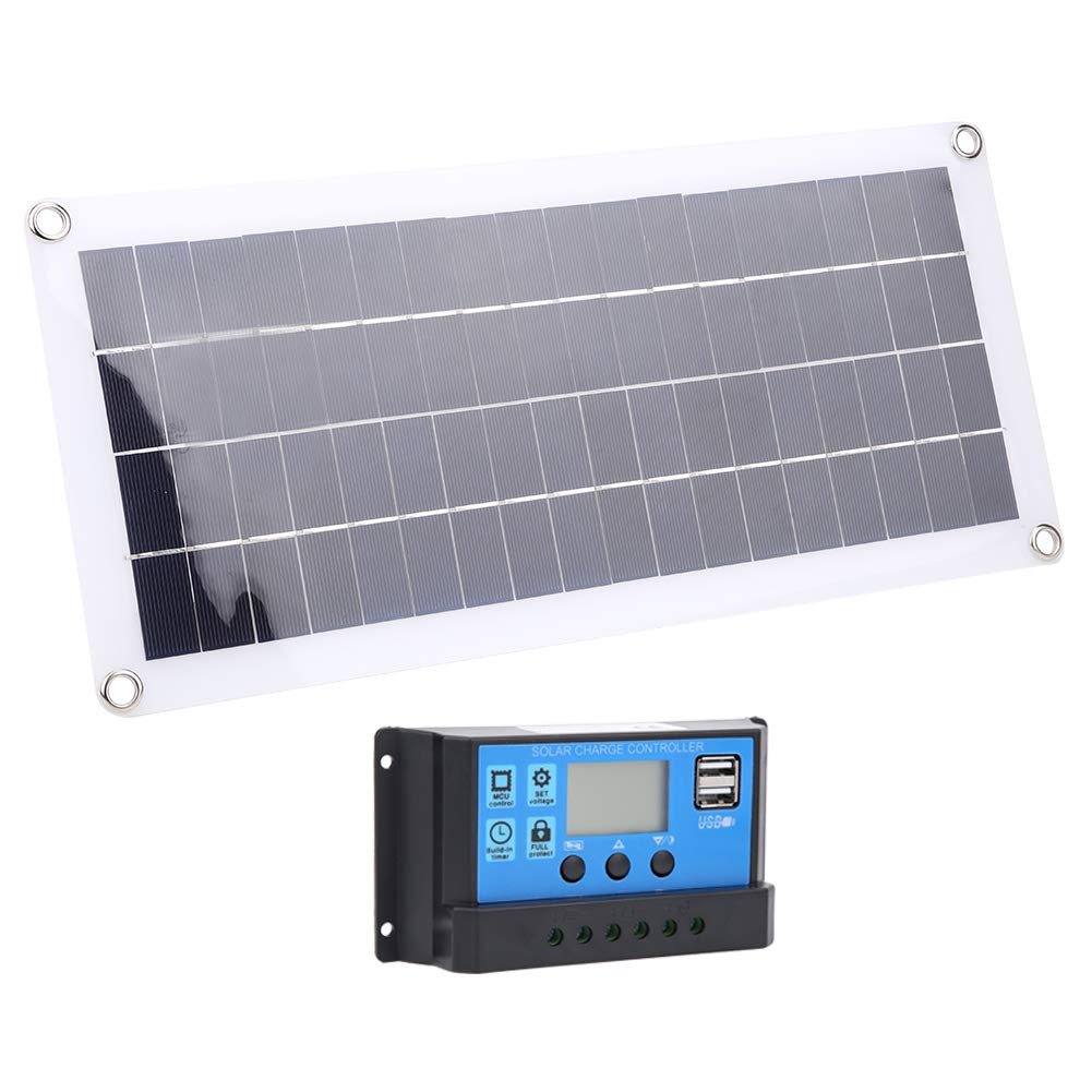 20W 18V Solar Charge Controller with Digital Display & USB Ports - High Efficiency MPPT Regulator with Reverse Current Protection for Solar Panels, RV, Boat, and Outdoor Power Systems - Perfect for Camping, Off-Grid Living, and Emergency Backup Power