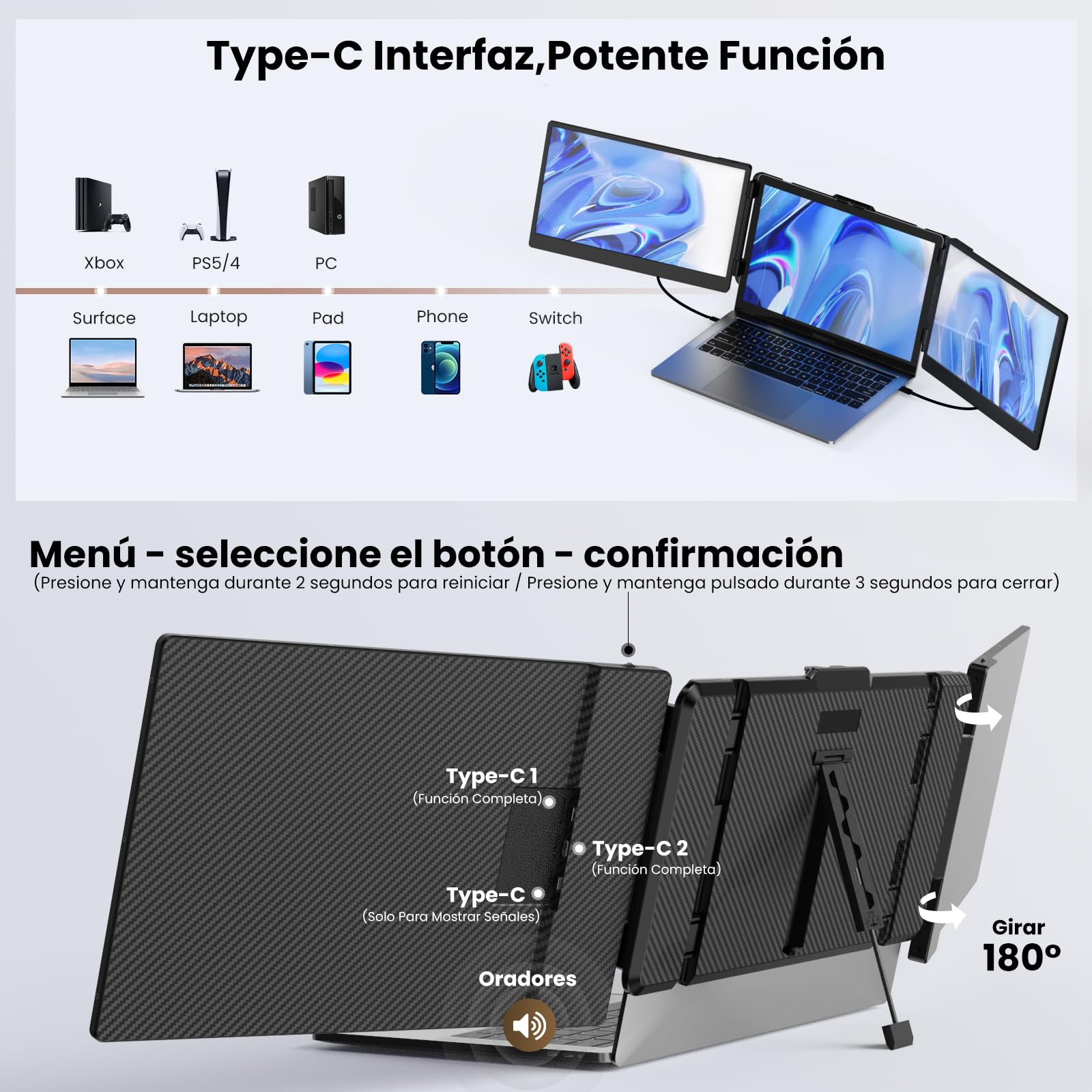 SMISEACOW S2 Portable Monitor - 14 Inch FHD 1080P Laptop Screen Extender with HDMI, USB-C for Travel, Business & Gaming | Dual Monitor Setup for Office, Home & Remote Work