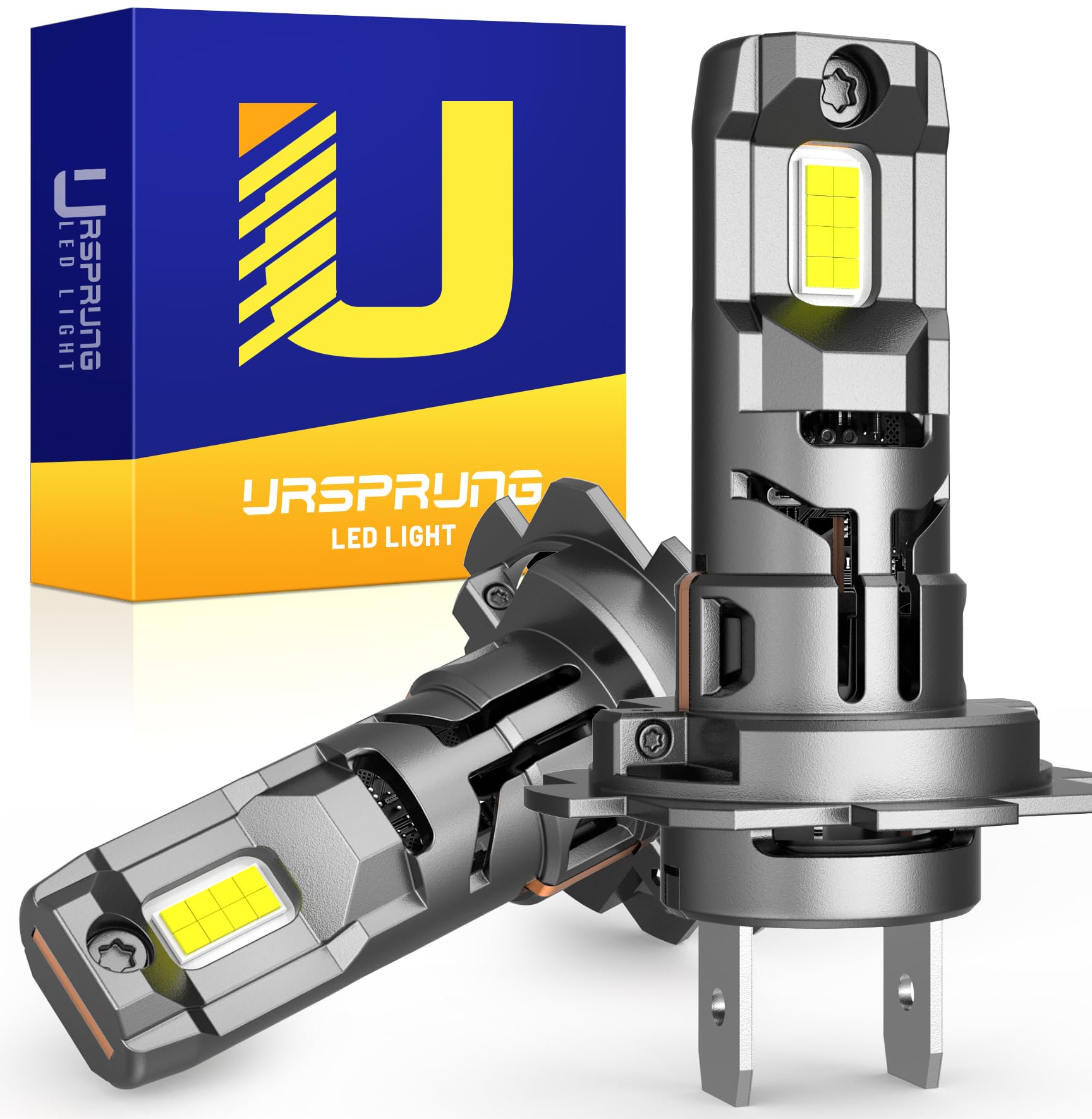 2024 Upgraded H7 LED Bulbs - 30000LM Super Bright 800% Brighter - 6500K Cool White - IP68 Waterproof - Plug & Play with Fan - No Adapter Needed - Perfect for Fog Lights & Headlights - Pack of 2 - Ideal for Night Driving & Off-Road Vehicles