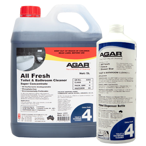 Agar All Fresh Toilet and Bathroom Cleaner - Powerful Stain Remover & Deodorizer for Sparkling Clean Bathrooms - Ideal for Home, Hotel & Office Use