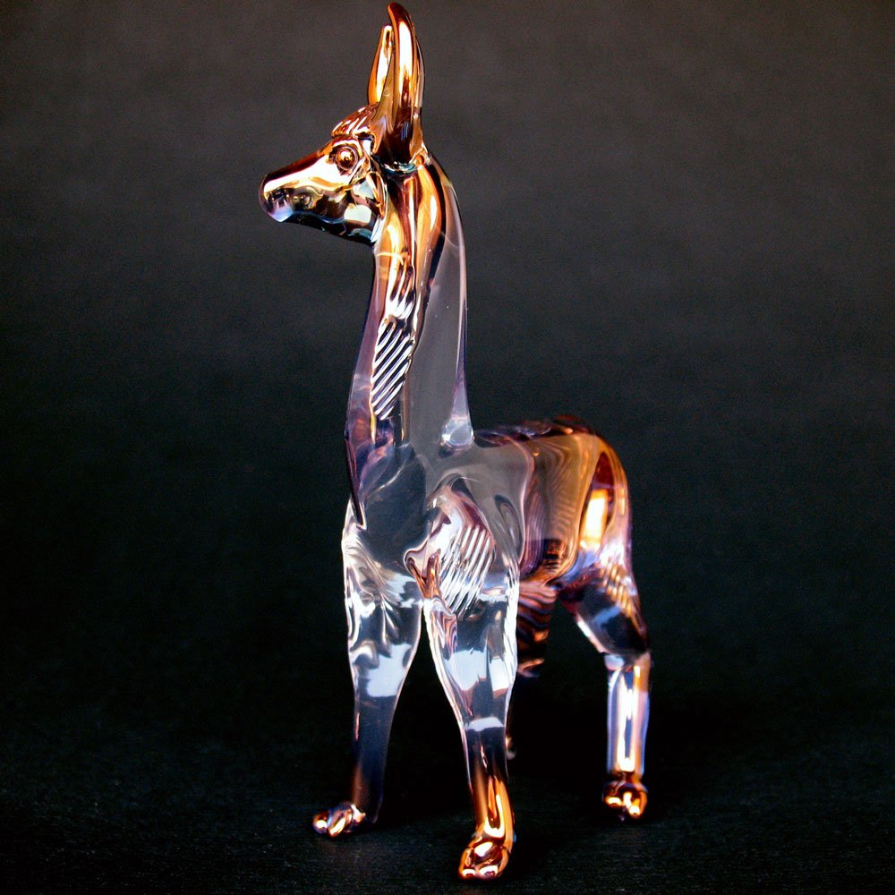 Handmade Blown Glass Llama Figurine - Unique Home Decor & Collectible Gift for Animal Lovers - Perfect for Bookshelf, Office Desk, and Living Room Display