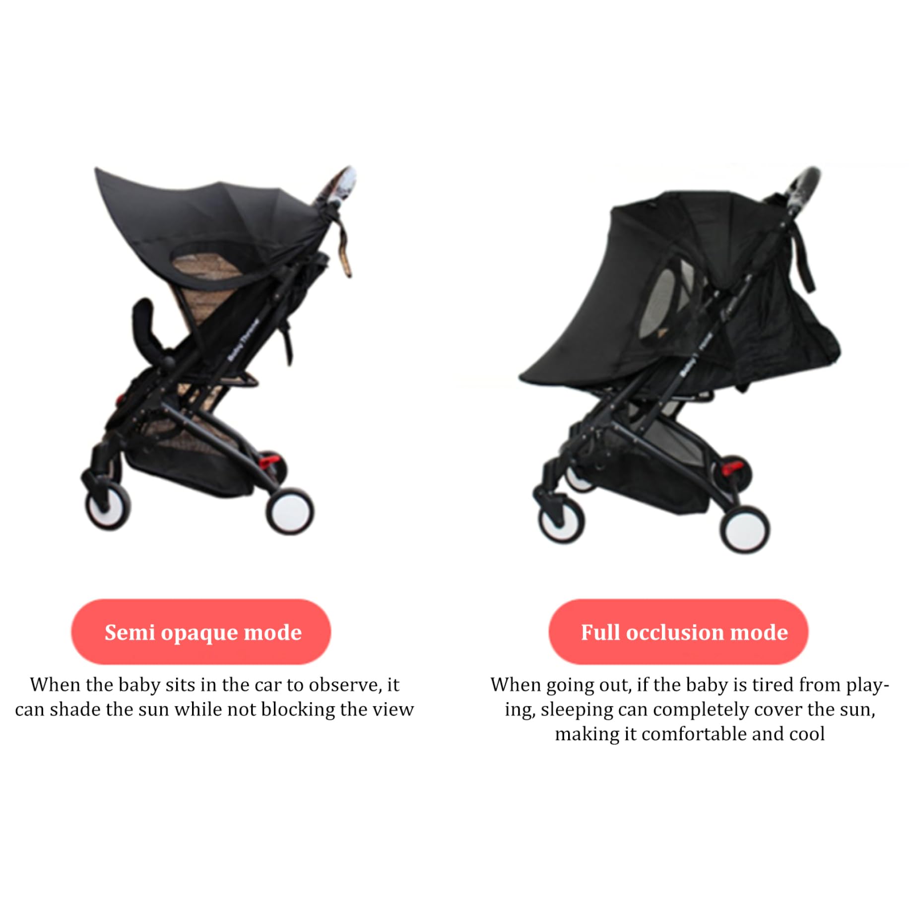 **Universal Pram Sun Shade Cover 31.5x26 Inch - UPF 50+ Waterproof & Foldable Stroller Canopy for Pushchair, Carrycot - Perfect for Outdoor Walks, Beach Trips & Sunny Days**