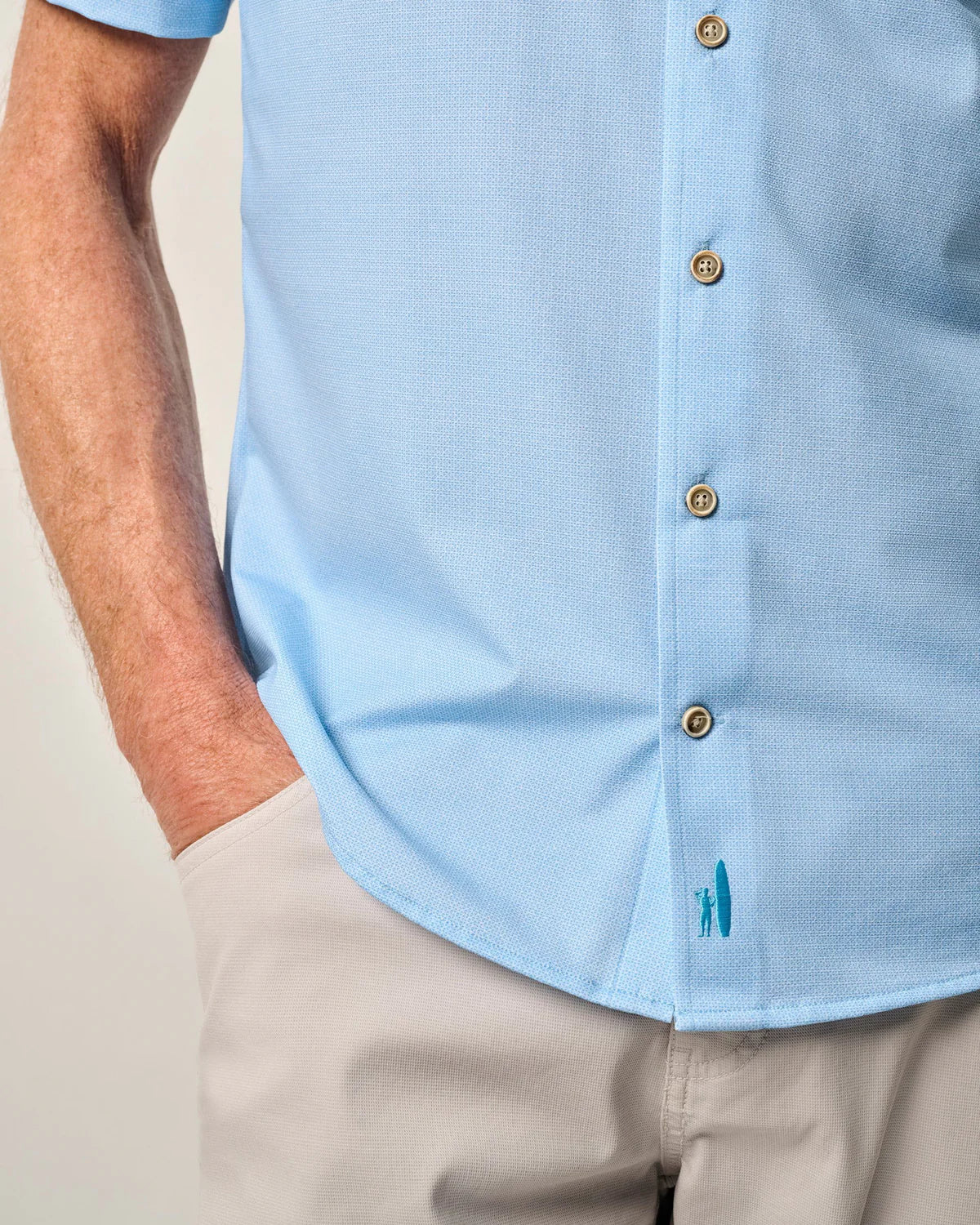 Johnnie-O Spielman Solid Men's Casual Shirt - Classic Fit, Short Sleeve, Button Down for Golf, Office & Summer Outings