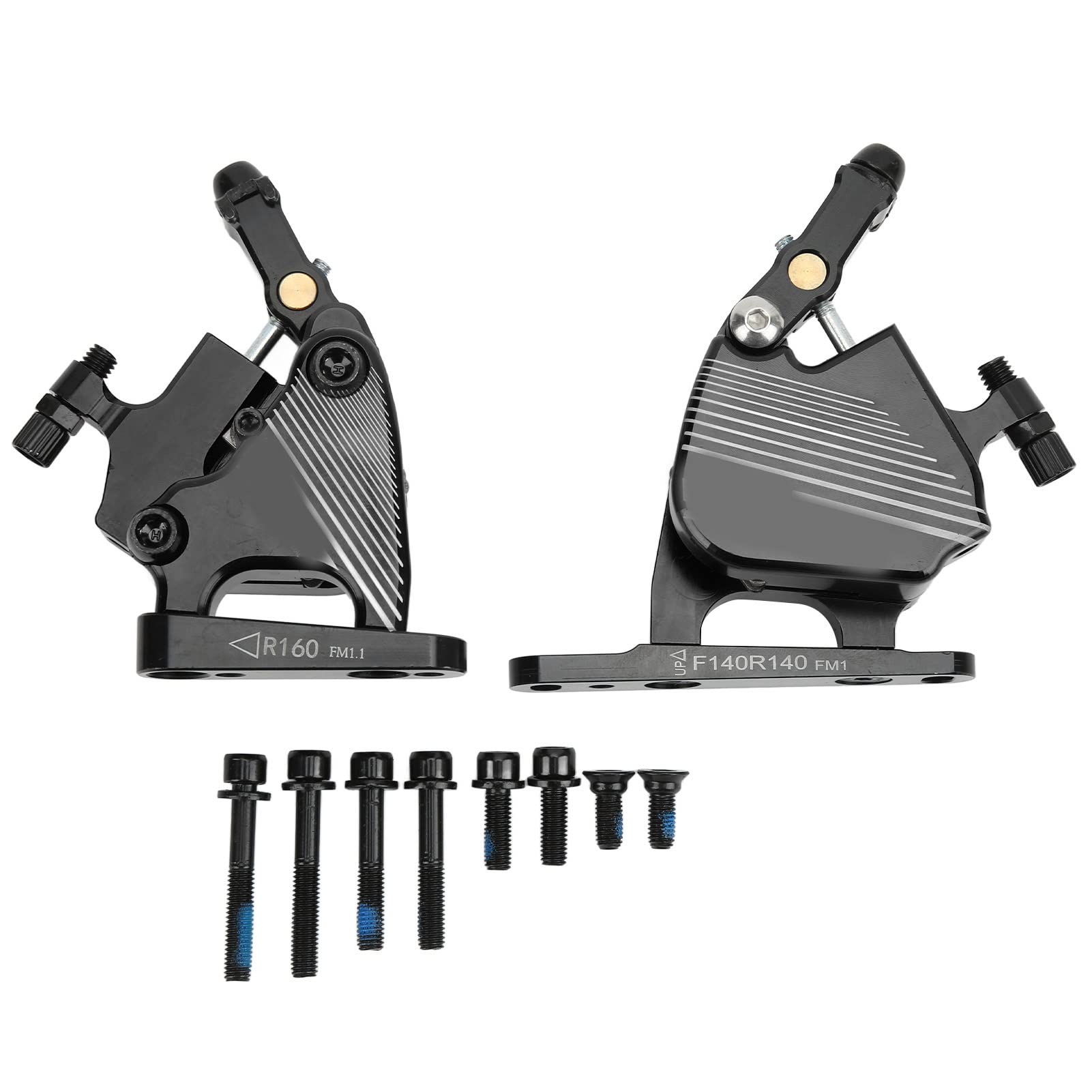 **1 Pair Hydraulic Disc Brakes Set - Aluminum Alloy Front & Rear Hydraulic Disc Brake Calipers for Road Bikes - Perfect for Mountain & Commuter Cycling (Black, Front & Rear Set)**