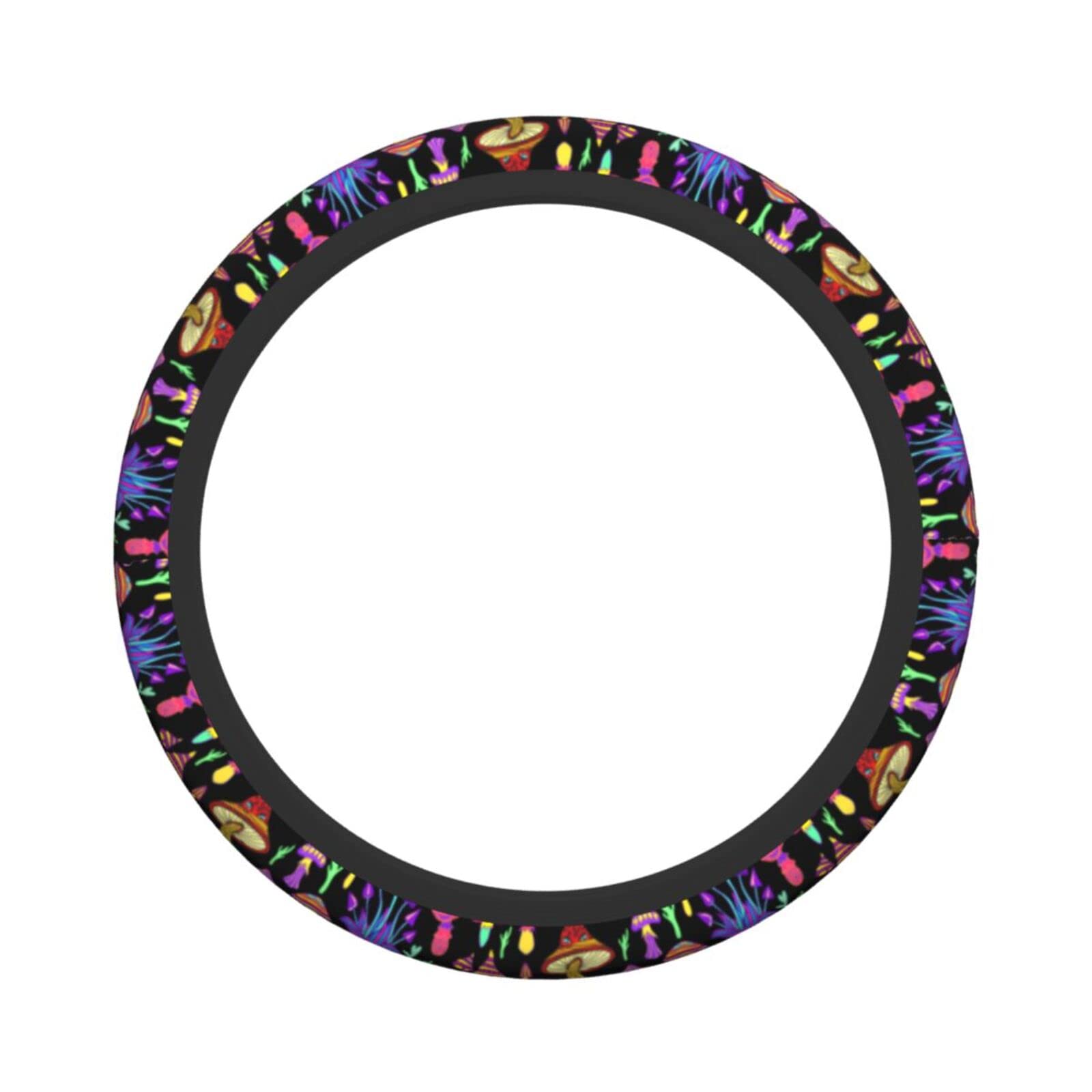 Non-Slip Neoprene Steering Wheel Cover - Universal 15 Inch Mushroom Design Car Accessory for Men & Women | Perfect for Daily Commute, Road Trips & All-Season Driving Comfort