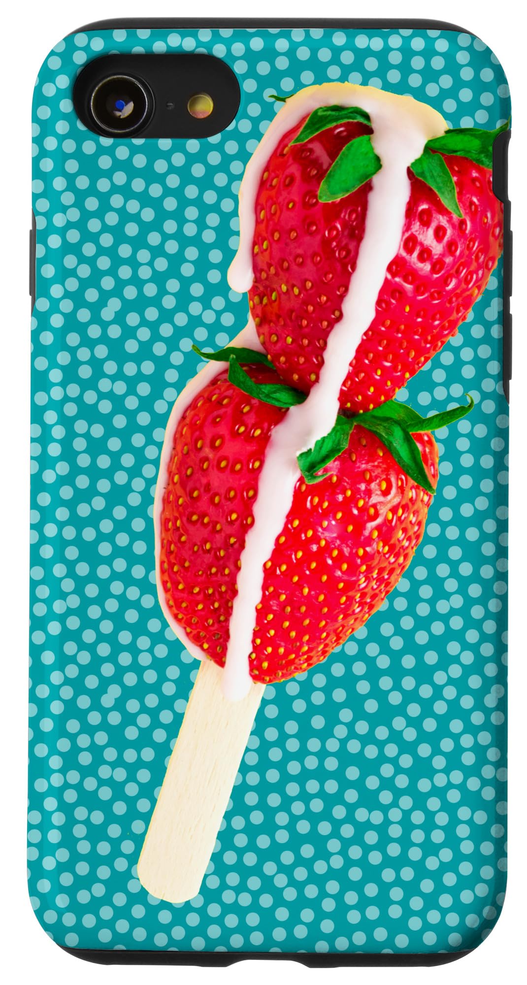 Cute Strawberry Milk Ice Cream Popsicle Phone Case for iPhone SE (2020) / 7 / 8 - Trendy Summer Protective Cover for Girls, Teens & Women - Perfect for Beach, Vacation & Everyday Use