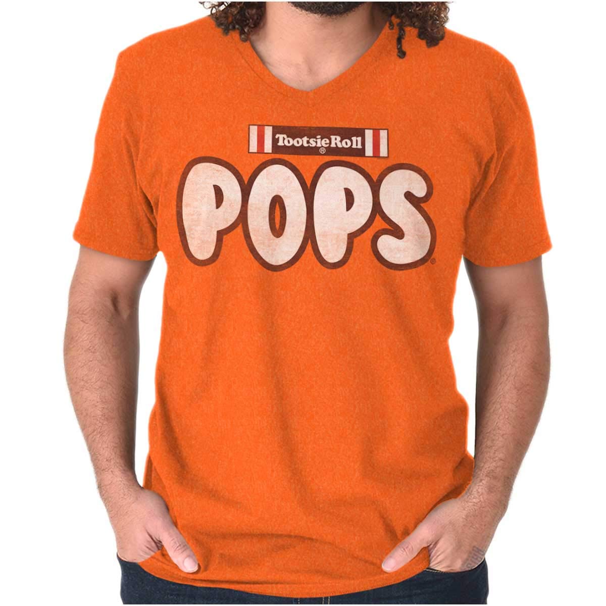 Vintage Tootsie Roll Pop Logo V-Neck T-Shirt for Men & Women - Retro Candy Lover Tee for Casual Wear, Parties & Nostalgic Fashion