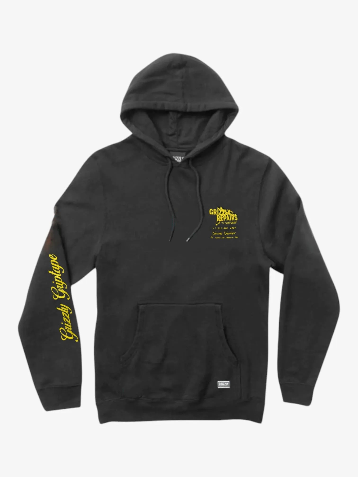 Grizzly Repairs Black Hoodie - Men's Winter Warm Fleece Pullover for Outdoor Activities & Casual Wear
