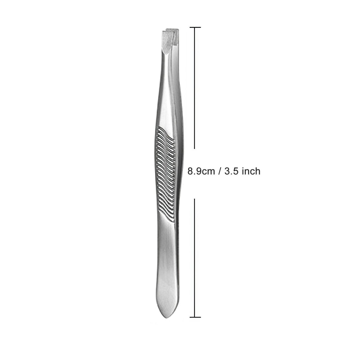 Premium Stainless Steel Eyebrow Tweezers for Precise Hair Removal - Slant Tip & Pointed Design for Shaping, Grooming, and Plucking - Perfect for Eyebrows, Facial Hair, and Splinters Removal at Home or Salon