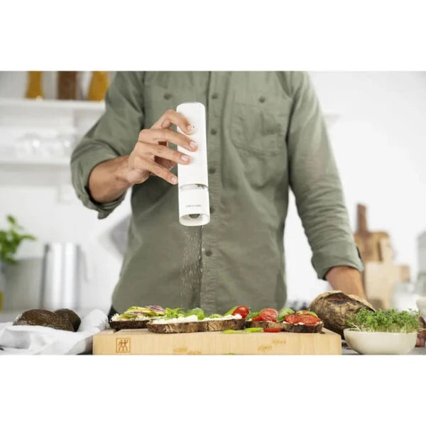 ZWILLING Enfinigy Electric Salt and Pepper Grinder Set - Rechargeable Battery Operated, Adjustable Coarseness - Perfect for Kitchen, Dining Table, and Gourmet Cooking