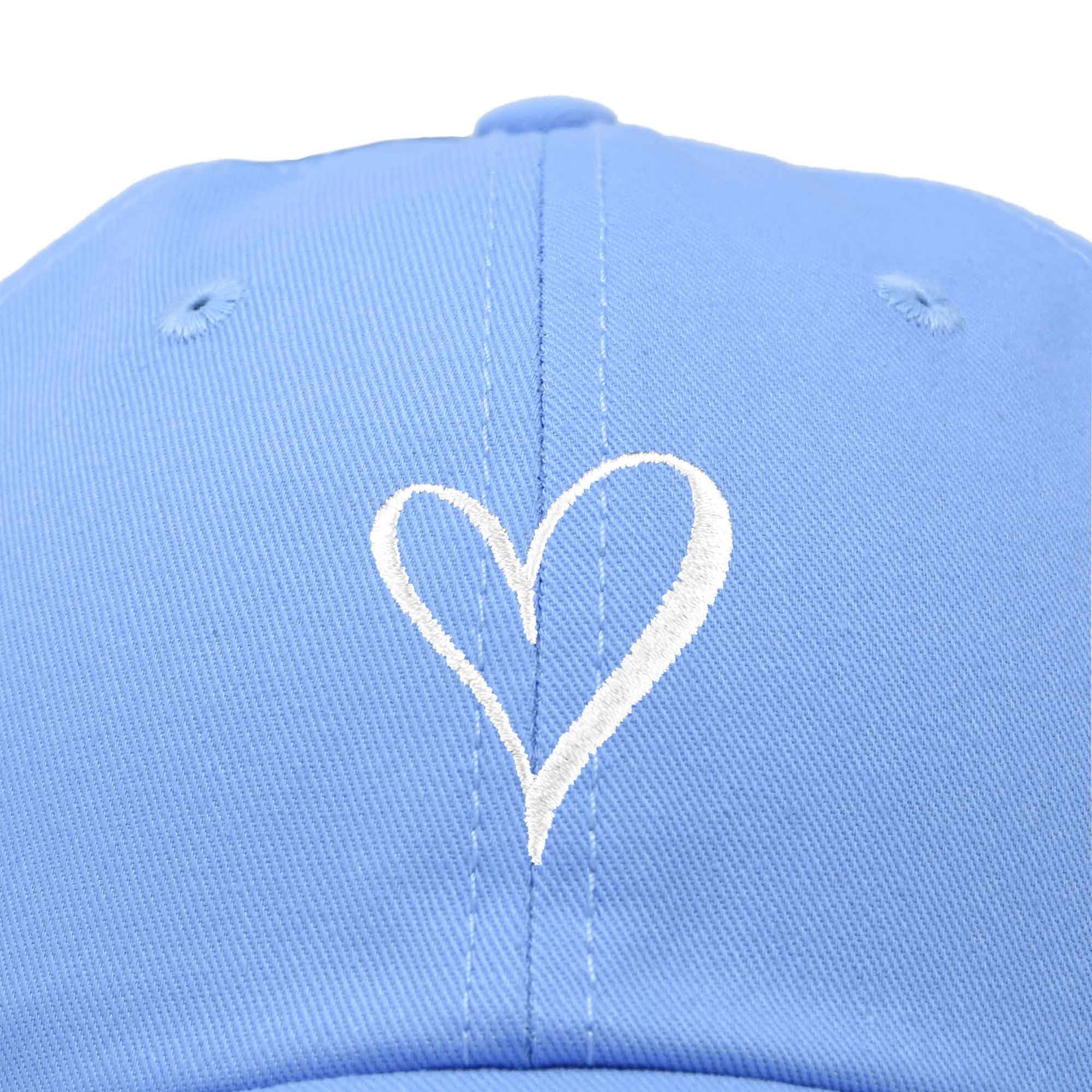 Hand Drawn Heart Embroidered Baseball Cap for Women - Cute Fashion Hat for Casual Wear, Outdoor Activities & Street Style