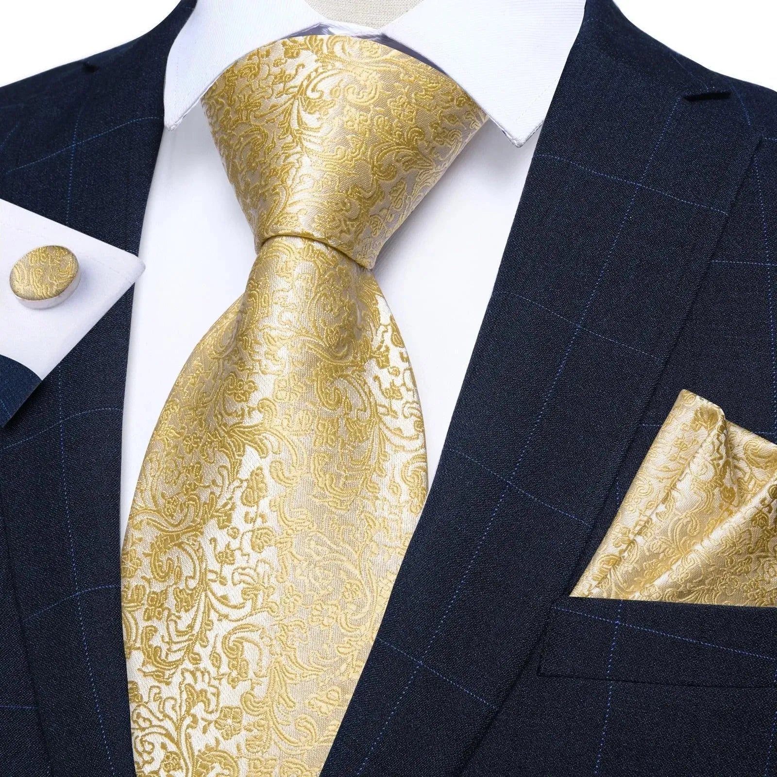 Premium Paisley Silk Necktie Set for Men - Elegant Formal & Business Attire - Perfect for Weddings, Office & Special Occasions