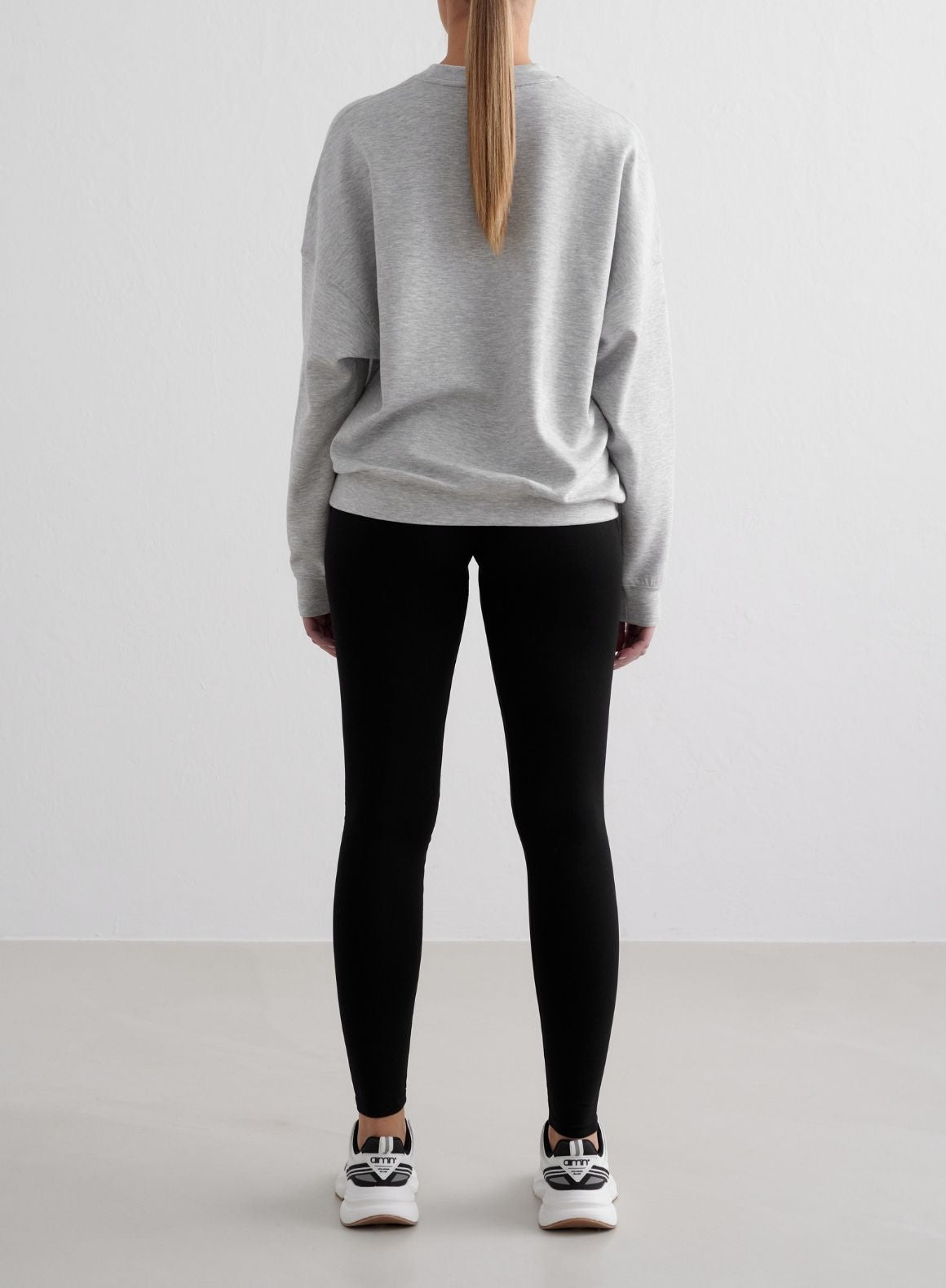 Light Grey Melange Comfortable Modal Sweatshirt for Women - Soft Casual Pullover for Lounge, Travel & Everyday Wear