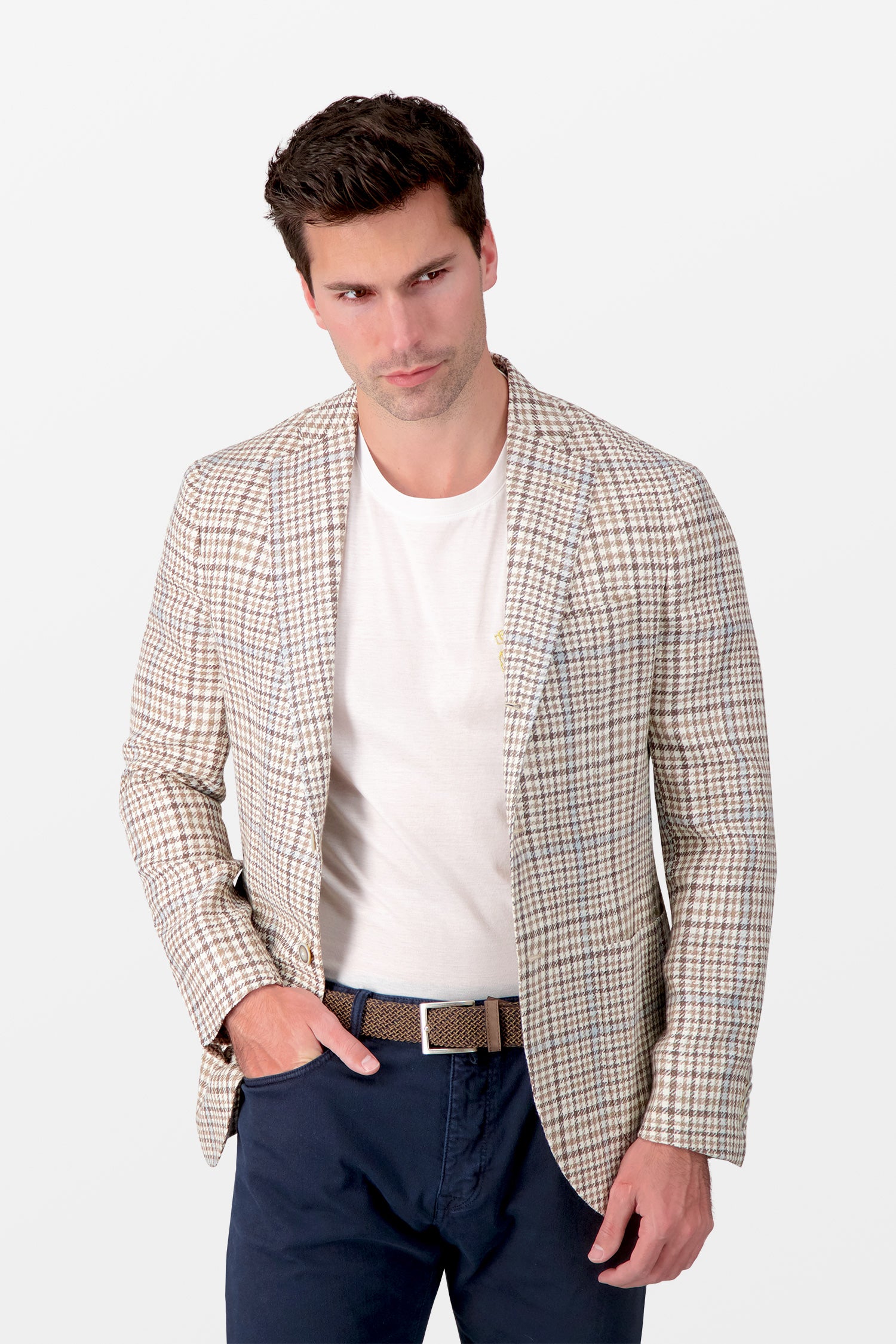 Barba Napoli Beige Jimmy Blazer for Men | Classic Slim Fit Single-Breasted Blazer Jacket | Perfect for Business Meetings, Weddings & Formal Events