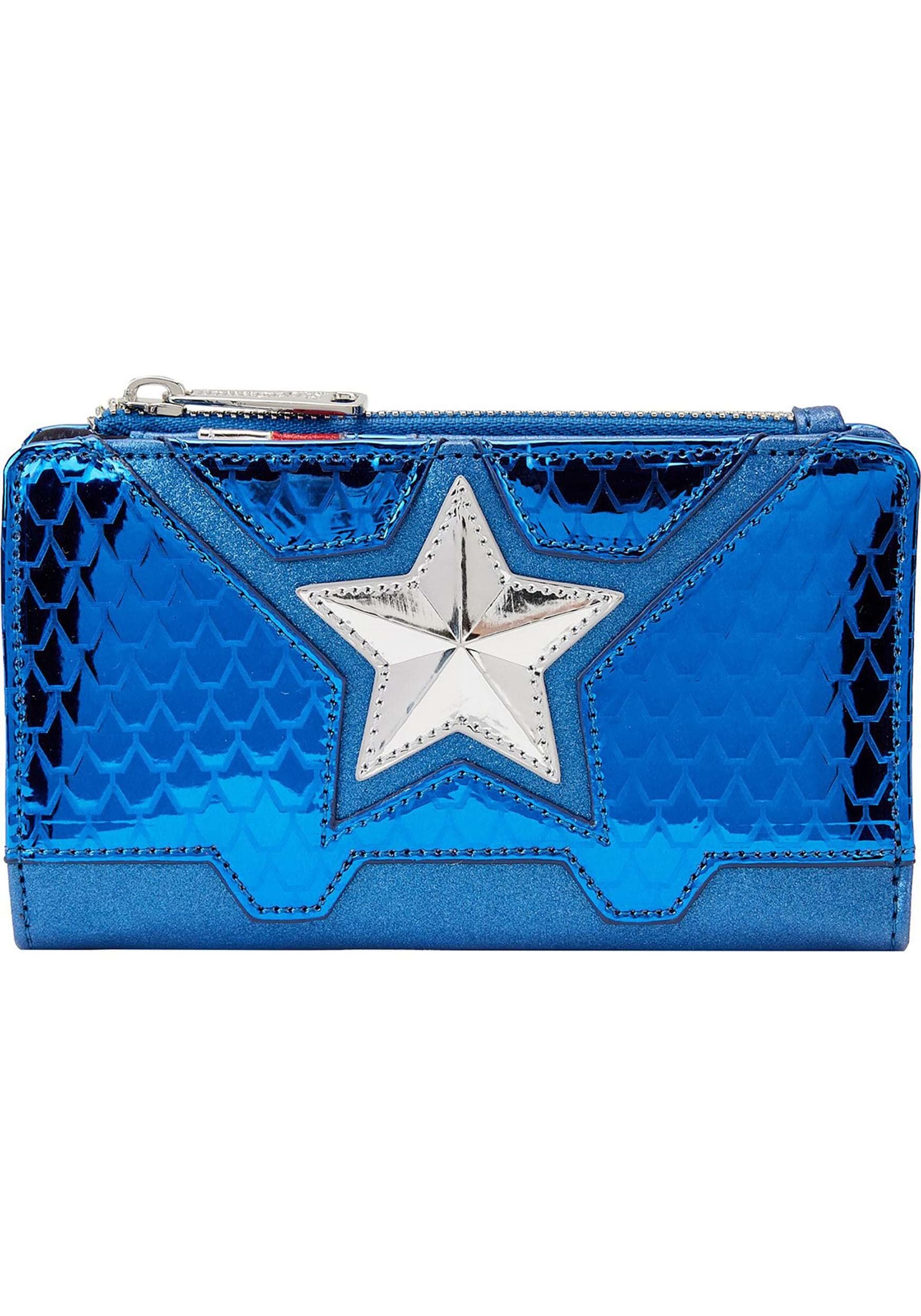 Loungefly Marvel Captain America Shine Cosplay Flap Wallet - Stylish Superhero Accessory for Comic Con, Cosplay & Everyday Use