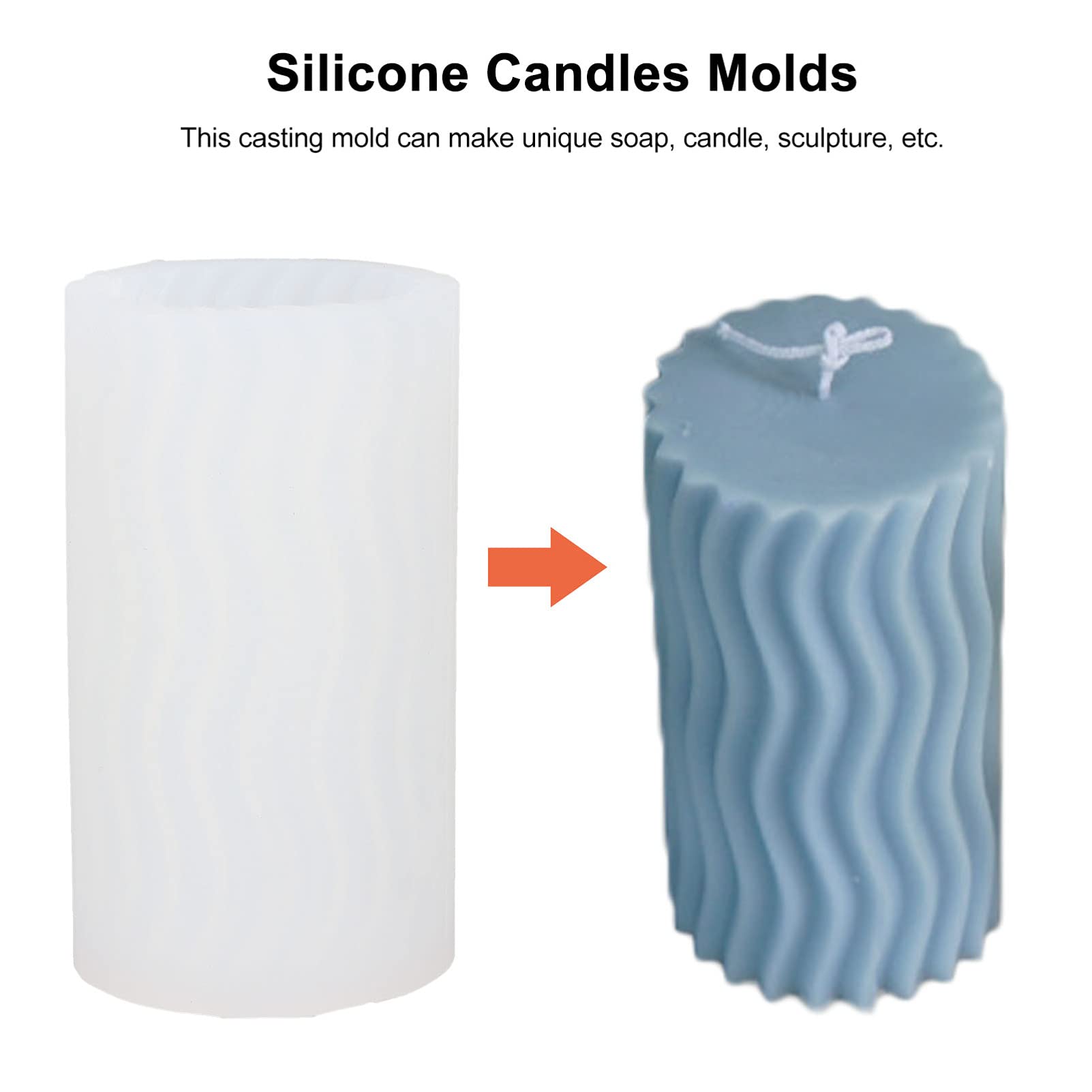 Geometric Abstract Silicone Candle Mold - DIY Scented Candle Making Kit, Reusable White Candle Soap Mold for Home Decor, Wedding Favors & Aromatherapy Gifts
