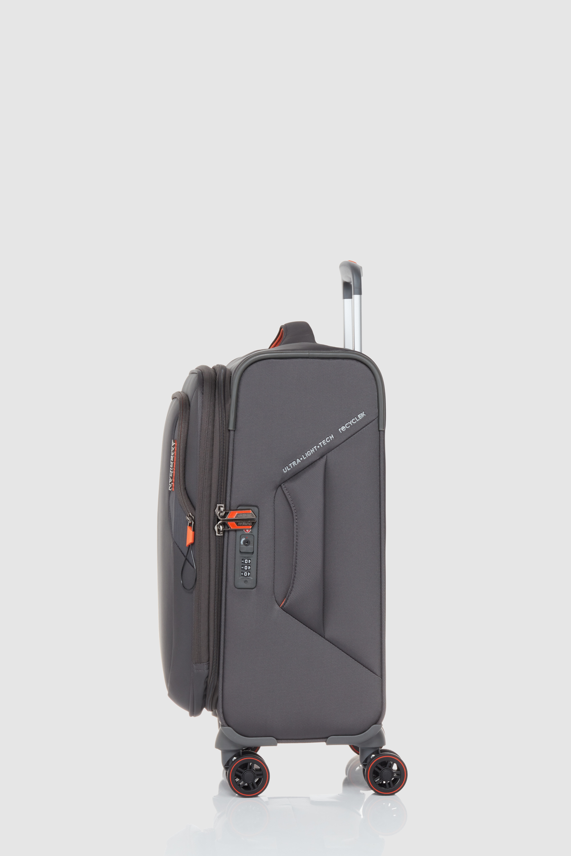 American Tourister Applite 5.0 55/20 Expandable Carry-On Luggage - Lightweight Spinner Suitcase with 4 Wheels, Grey - Perfect for Business Travel & Weekend Getaways