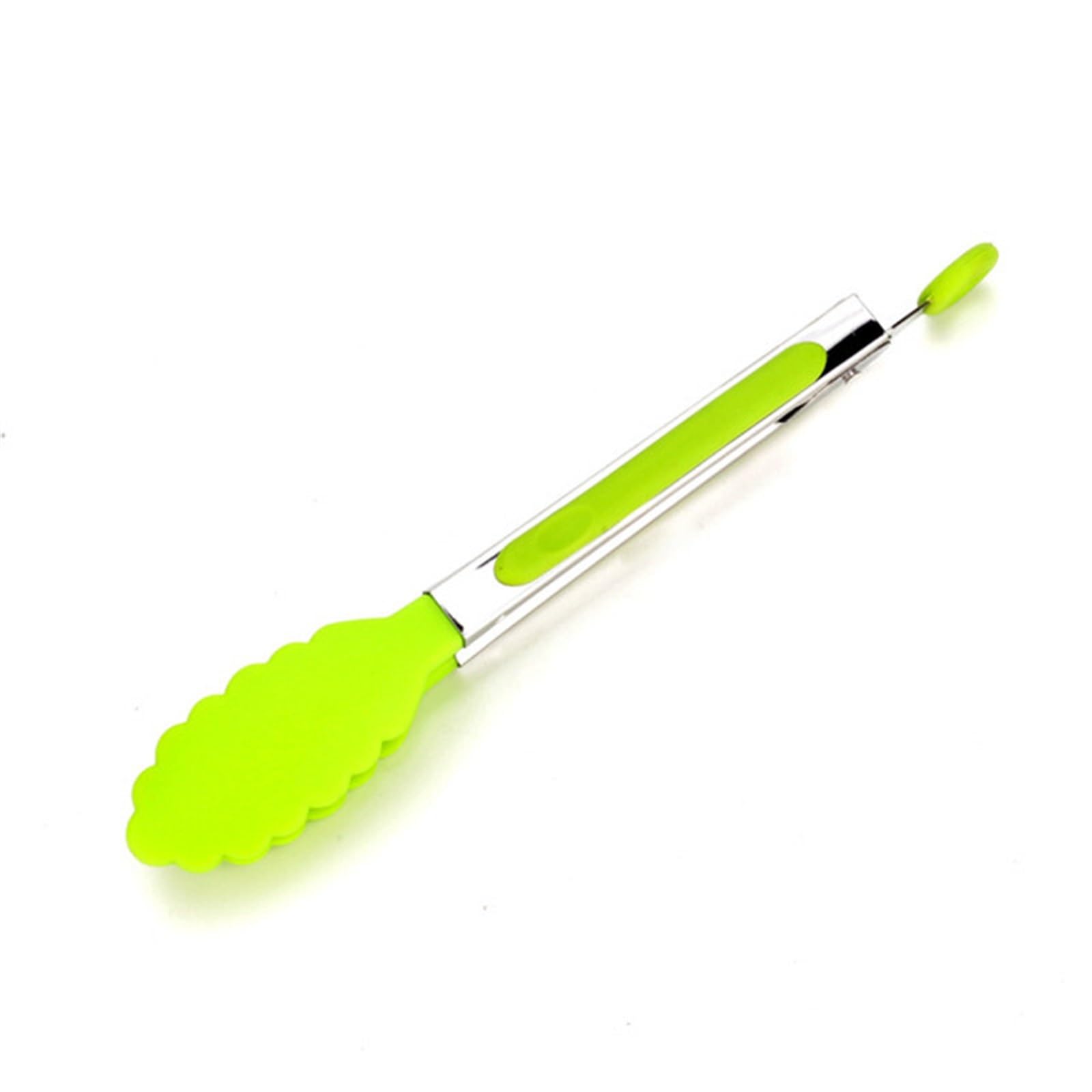 Premium Stainless Steel Hair Removal & Cooking Tweezers - Non-Slip Silicone Grip, Multi-Purpose Kitchen & Beauty Tool for Salad, Grill, Eyebrow Plucking (Green) - Perfect for Home Cooking, Professional Kitchens & Personal Grooming
