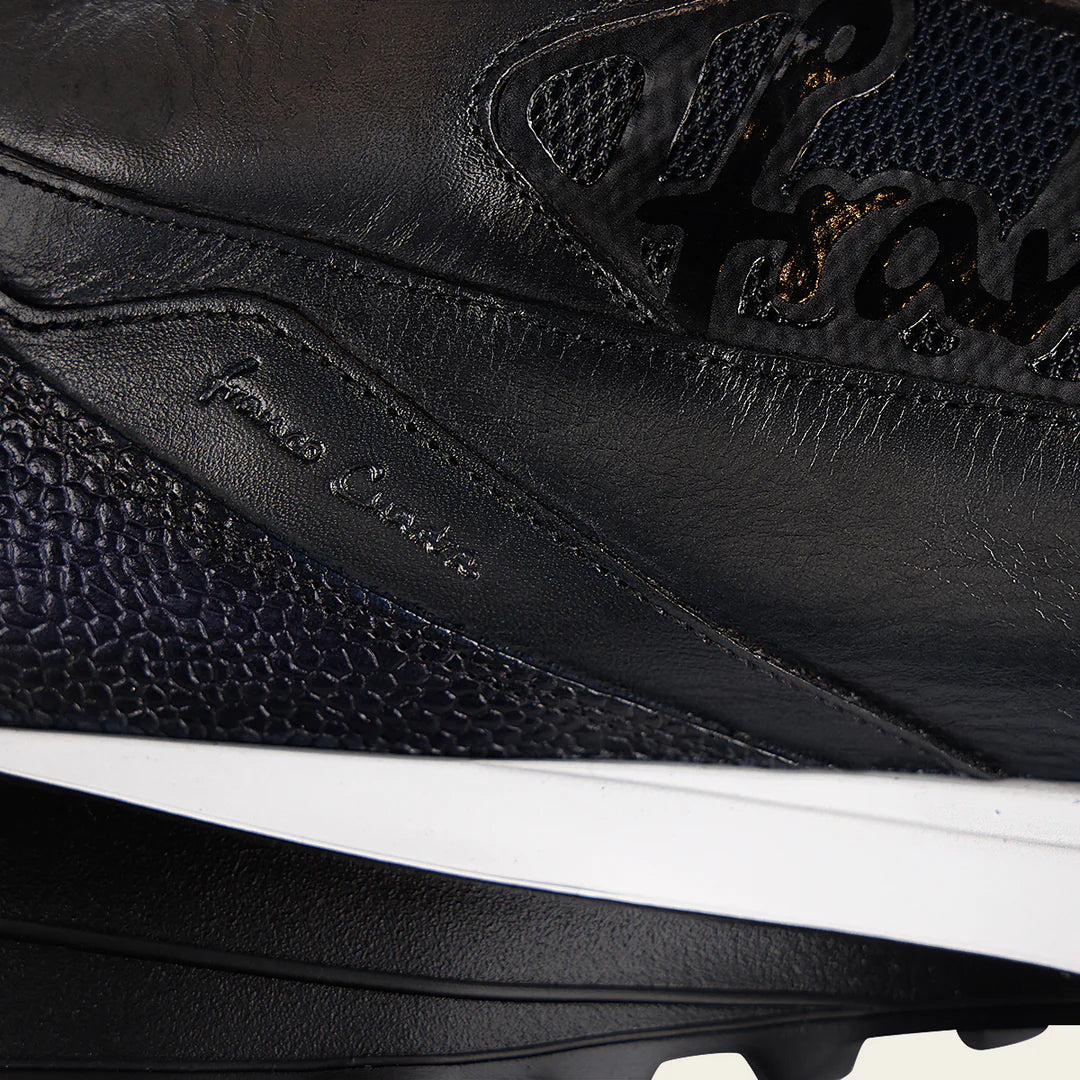 Franco Cuadra Men's Blue Alligator Leather Casual Sneakers - Stylish & Comfortable for Everyday Wear, Work & Social Events