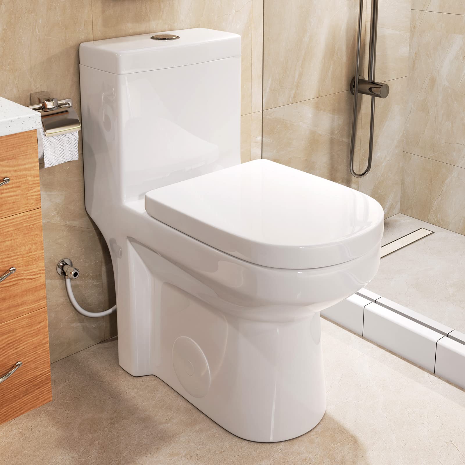 HOROW HWMT-8733 Compact One-Piece Toilet with Dual Flush - 12