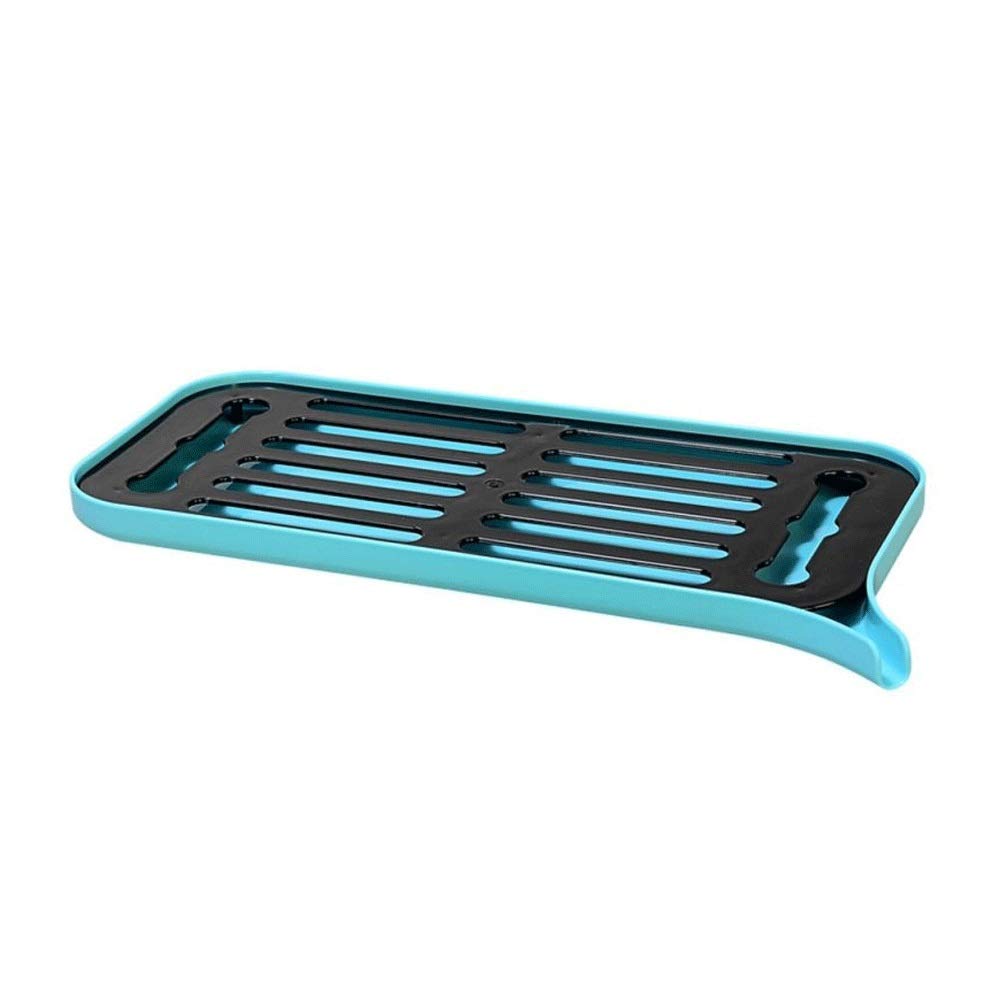 TDDGG Large Plastic Dish Drainer & Drying Rack - Sink Organizer for Kitchen Countertop, Dish Drying Tray with Water Filter, Blue - Perfect for Drying Dishes, Fruits & Kitchen Utensils