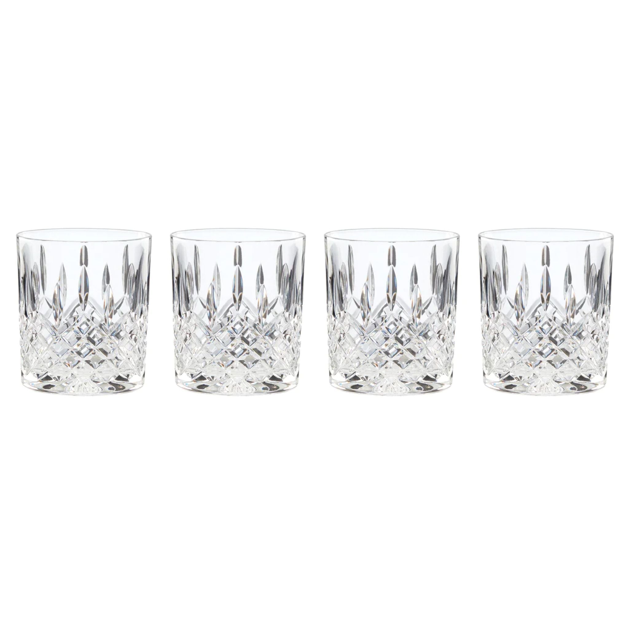 4-Piece Double Old Fashioned Glass Set - Elegant Whiskey & Cocktail Glasses for Home Bar, Entertaining & Gifting - Perfect for Bourbon, Scotch, Whiskey & Mixed Drinks