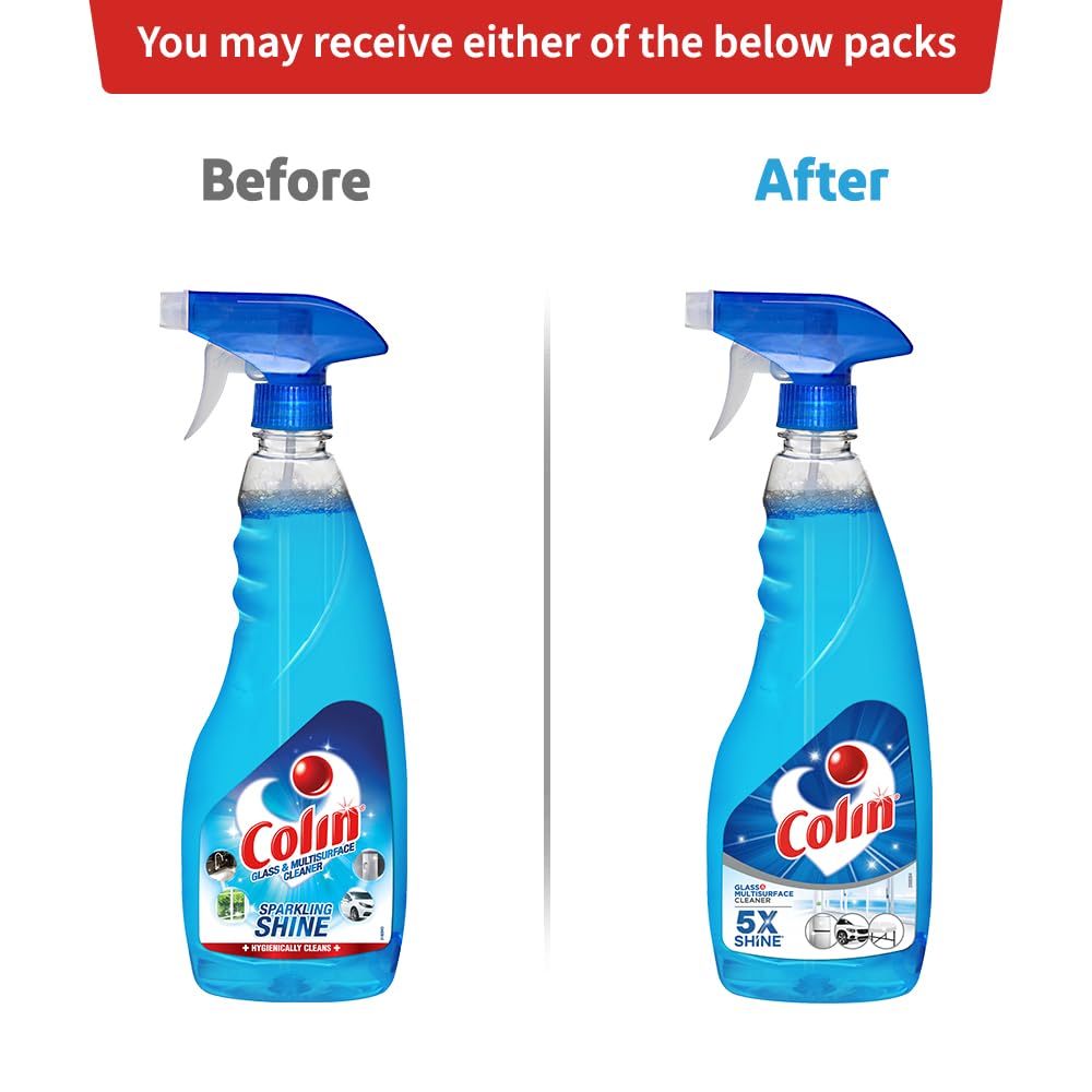 Colin 2.5L Glass and Surface Cleaner Spray - 1L Refill x 2 + 500ml Bottle Combo | Streak-Free Cleaning for Windows, Mirrors, Cars & Kitchen | Multi-Surface Cleaner for Home & Office Use