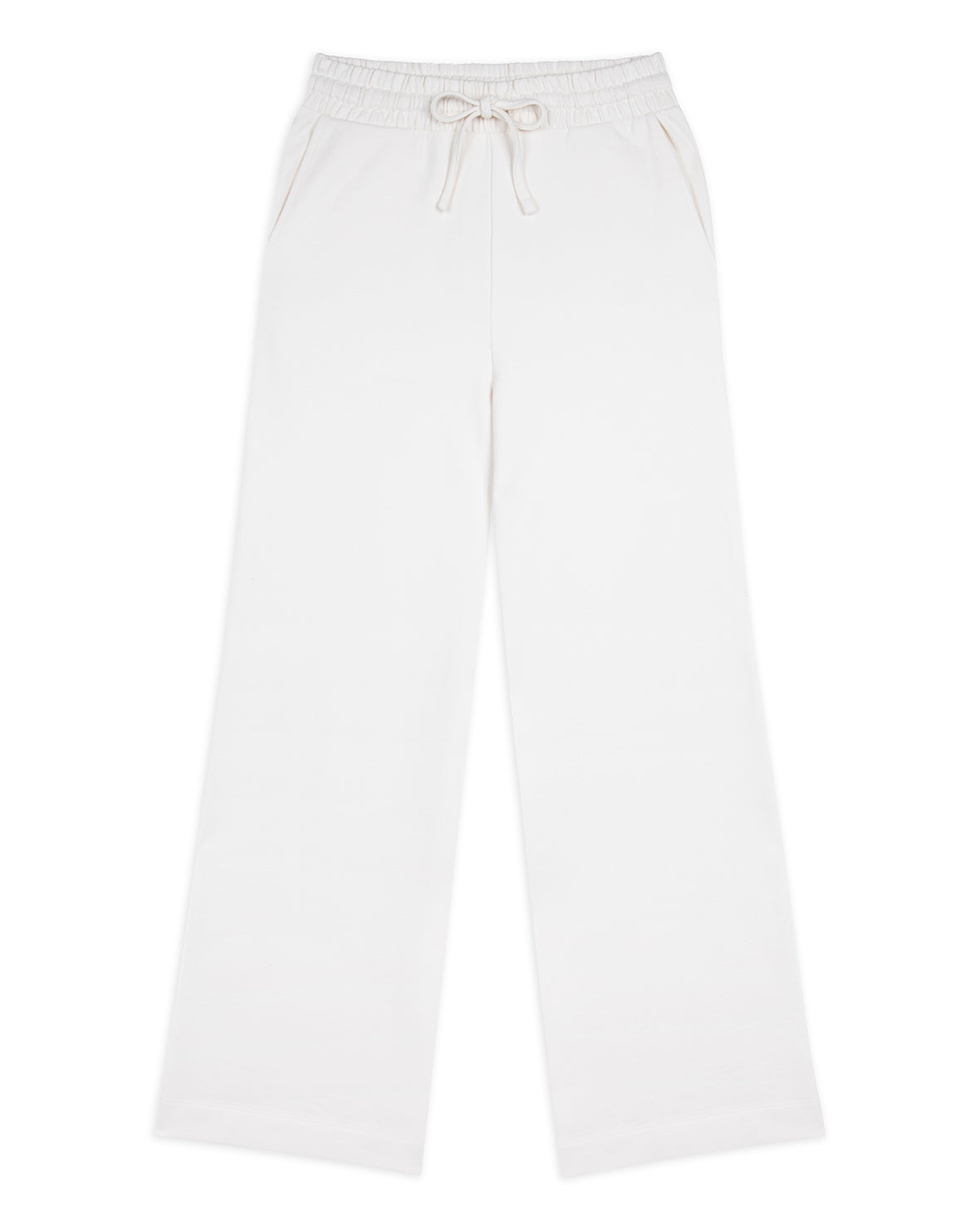 Organic Cotton Joggers for Women - Soft Cream Lounge Pants - Comfortable Elastic Waist Sweatpants for Yoga, Running & Home Wear