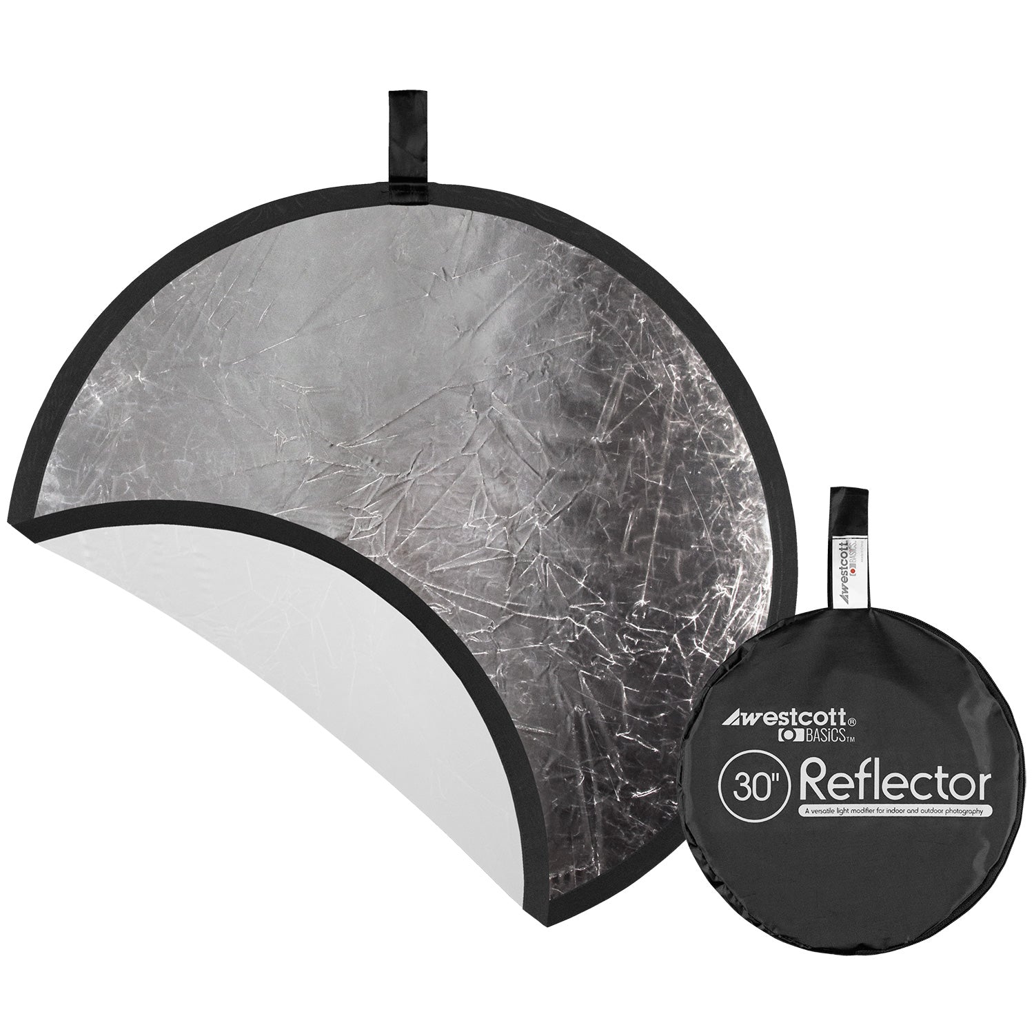 Collapsible 2-in-1 Silver/White Photography Light Bounce Reflector - 30 Inch - Perfect for Portrait, Product, and Outdoor Photography