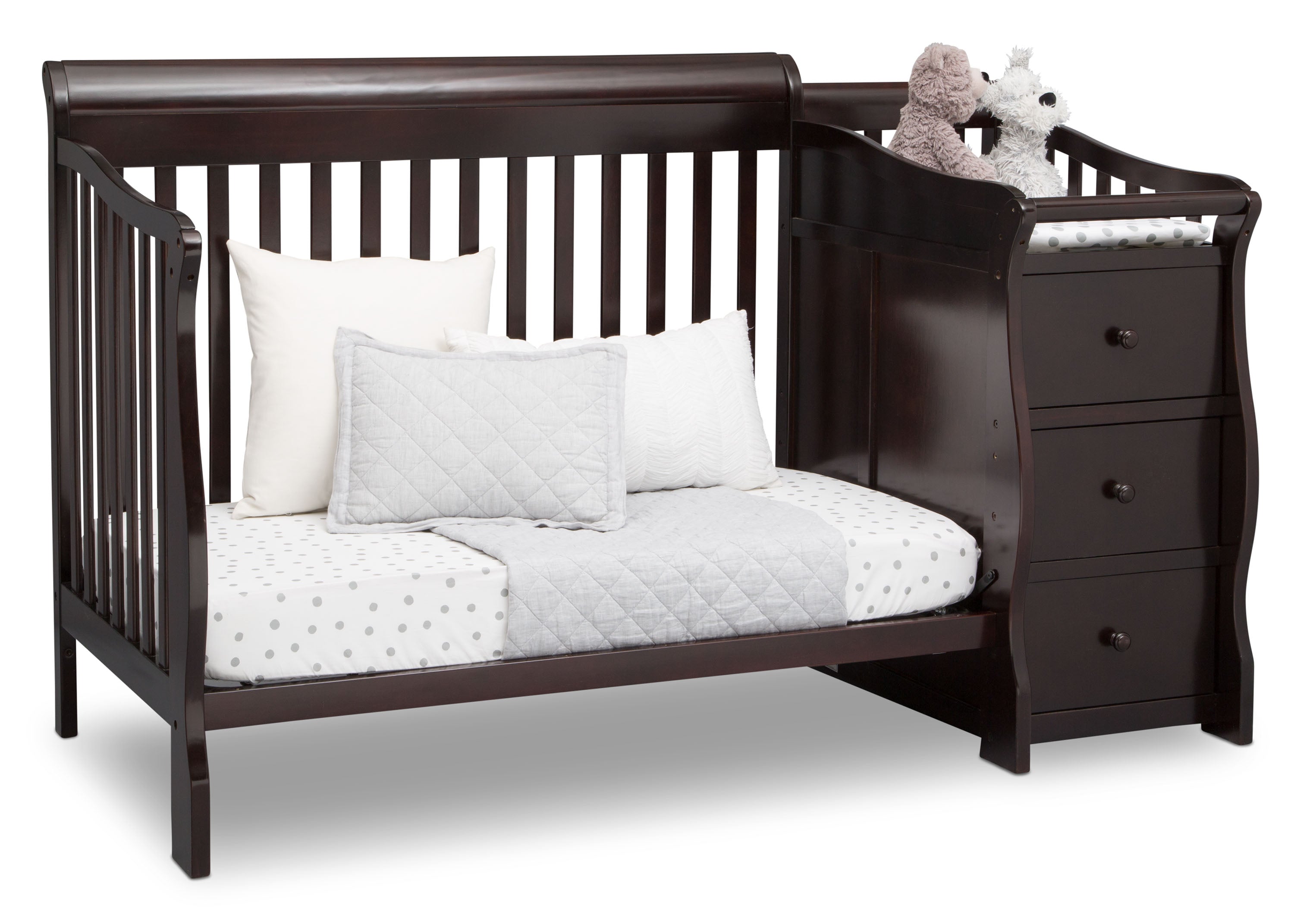 Princeton Junction Convertible Baby Crib with Changer - 3-in-1 Nursery Furniture for Newborn to Toddler | Perfect for Small Spaces & Modern Nurseries