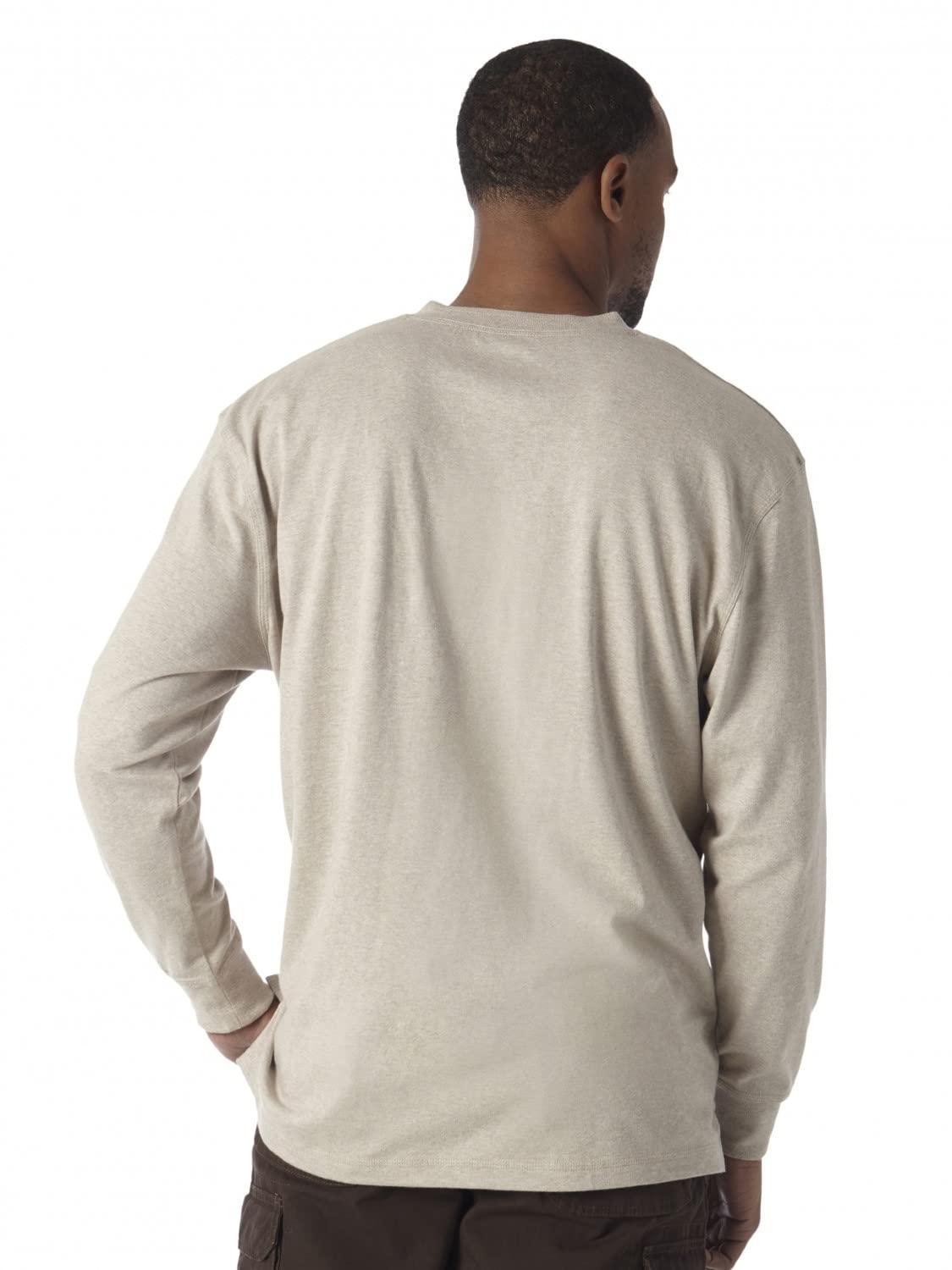 Wrangler Men's Long Sleeve Solid Henley Shirt - Comfortable Casual Button-Up Top for Outdoor Activities & Everyday Wear