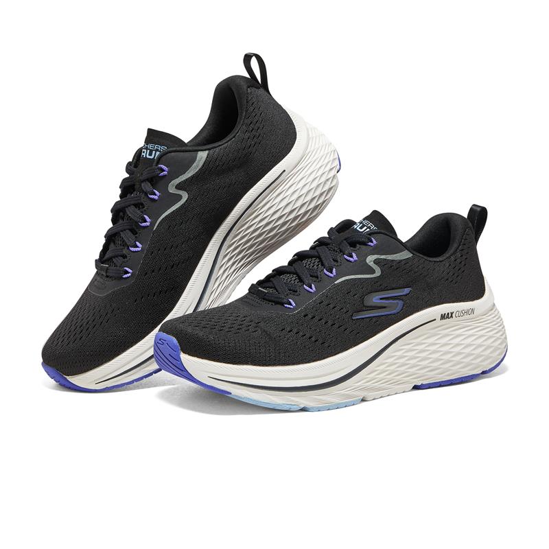 MAX CUSHIONING ELITE 2.0 Running Shoes for Men - Black/Purple (129601/BKPR) - Lightweight Athletic Sneakers for Jogging, Gym Workouts & Daily Wear