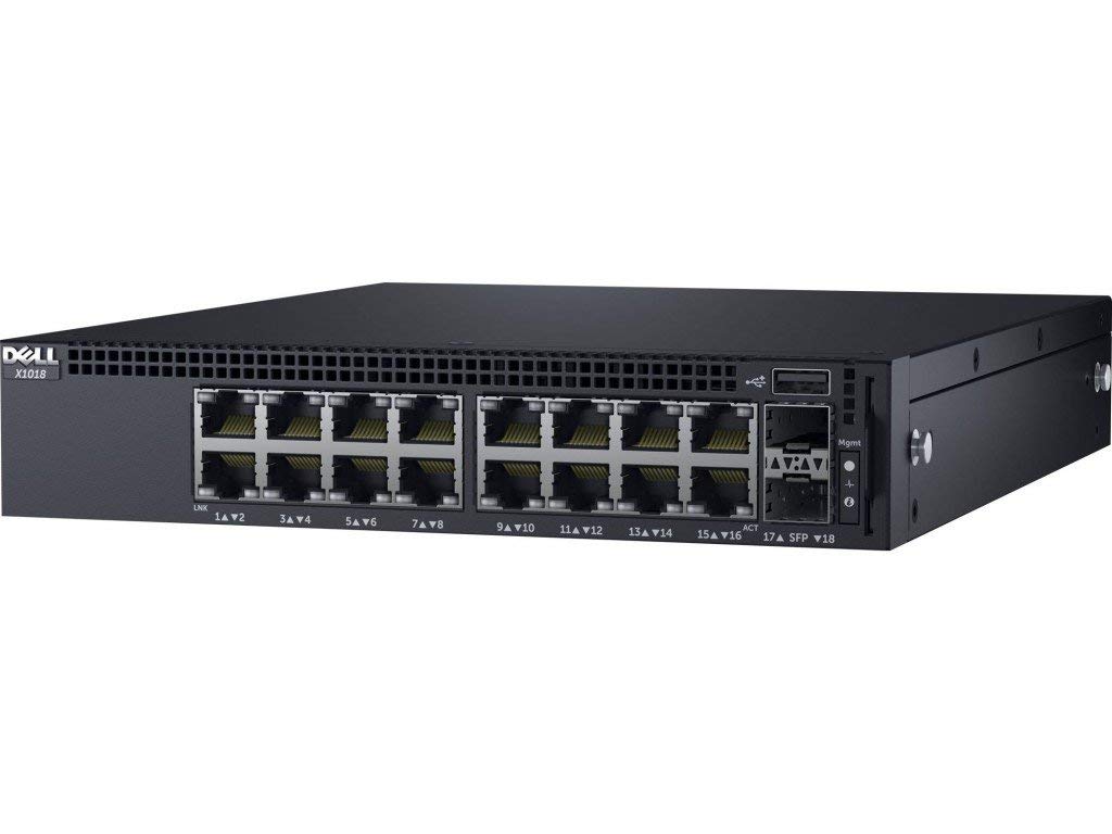 Dell X1018P 16-Port 1GBE PoE Smart Web Managed Switch - 463-5910, 9PN0D | Ideal for Small Business Networks & Home Office Setups