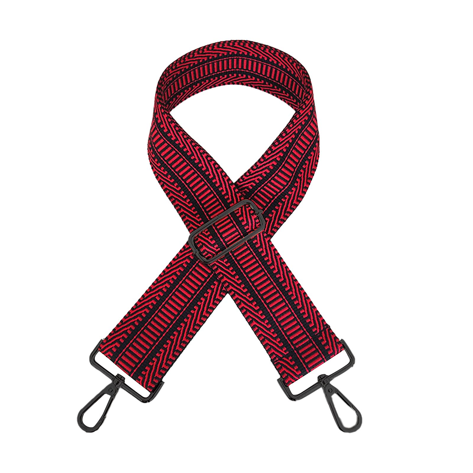 Adjustable Crossbody Guitar Strap - Wide Shoulder Bag Strap for Purse, Handbag, DIY & Replacement (Red, One Size) - Perfect for Music Lovers, Fashion Accessories & Home Craft Projects