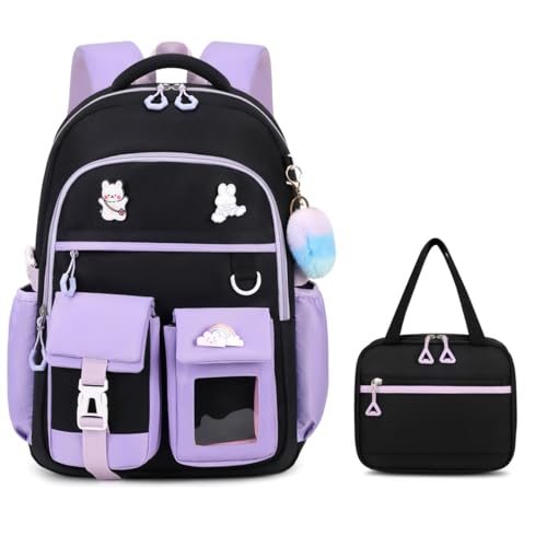 2pcs Set(lunch Bag)-purple and Black